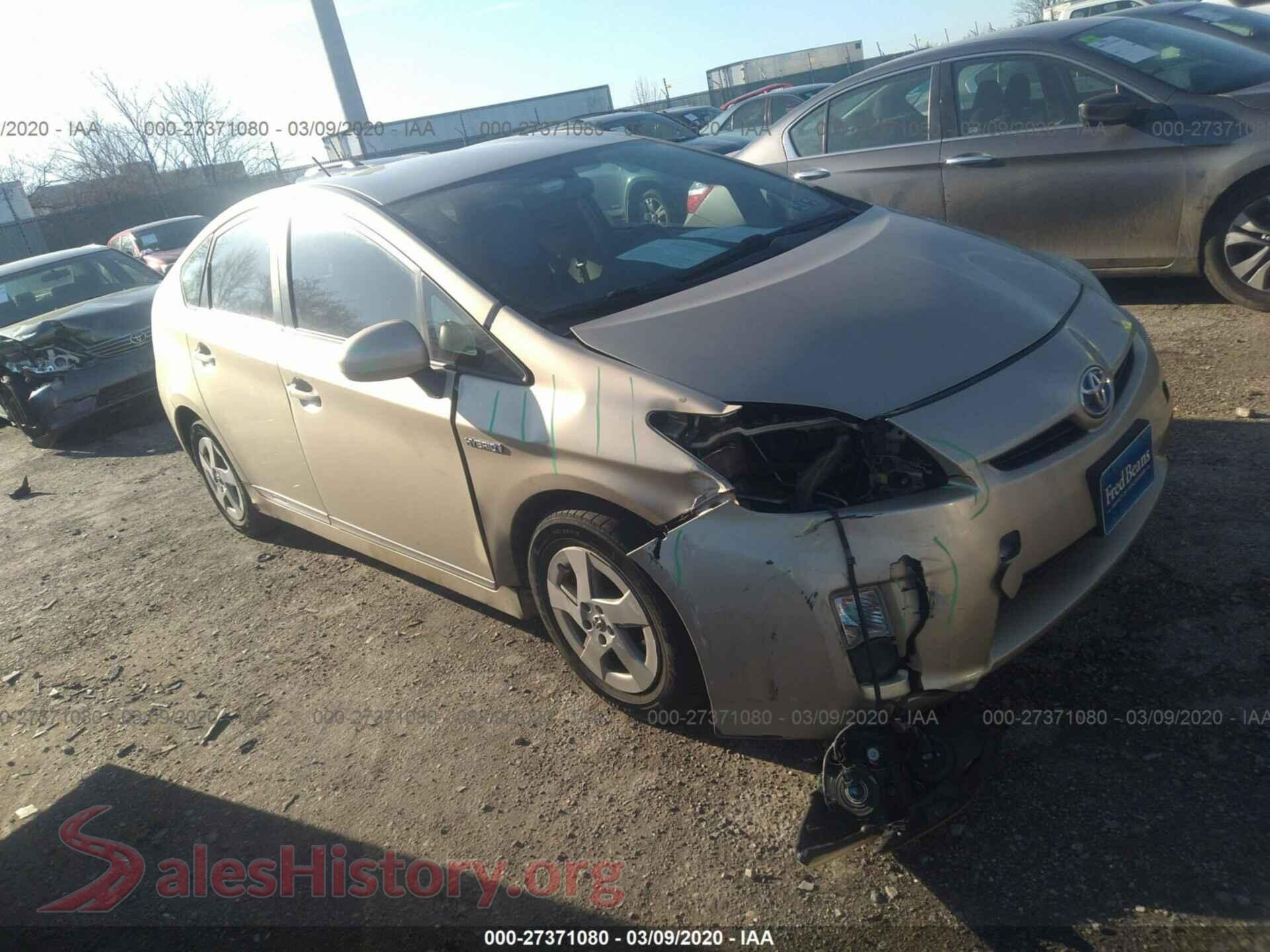 2010 TOYOTA PRIUS — VIN JTDKN3DU9A0219520