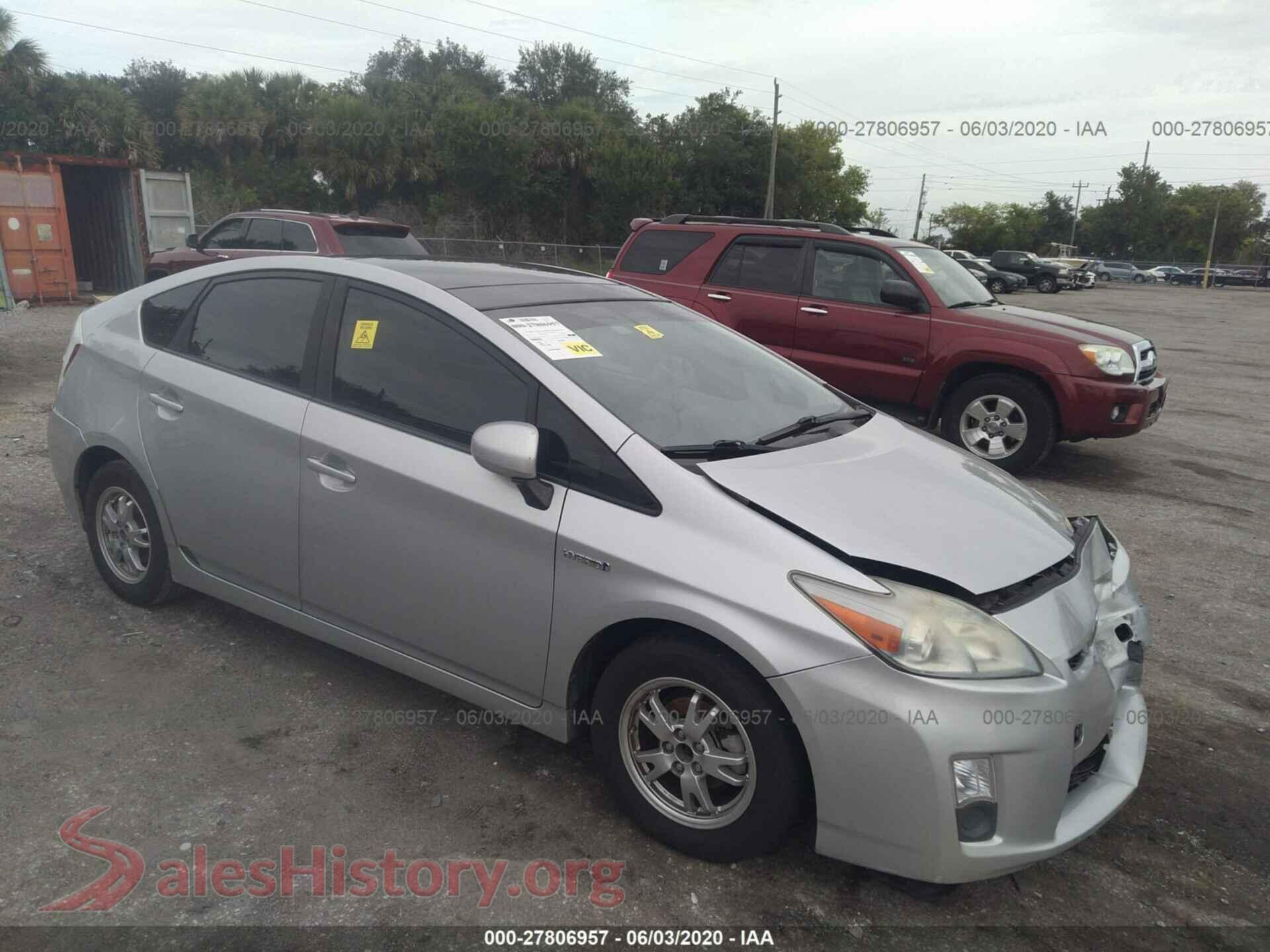 2011 TOYOTA PRIUS — VIN JTDKN3DU9B0290301