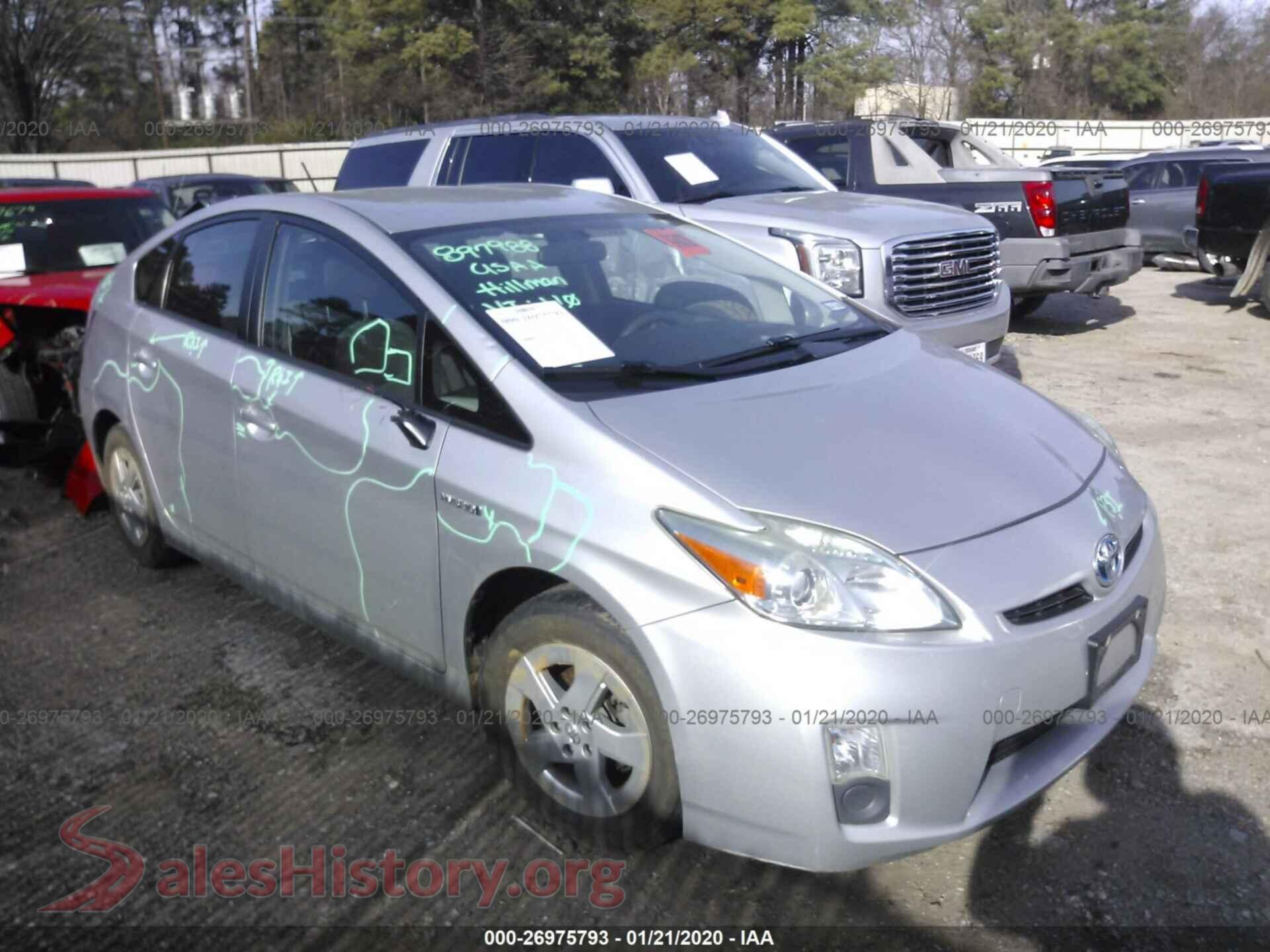 2011 TOYOTA PRIUS — VIN JTDKN3DUXB0276665