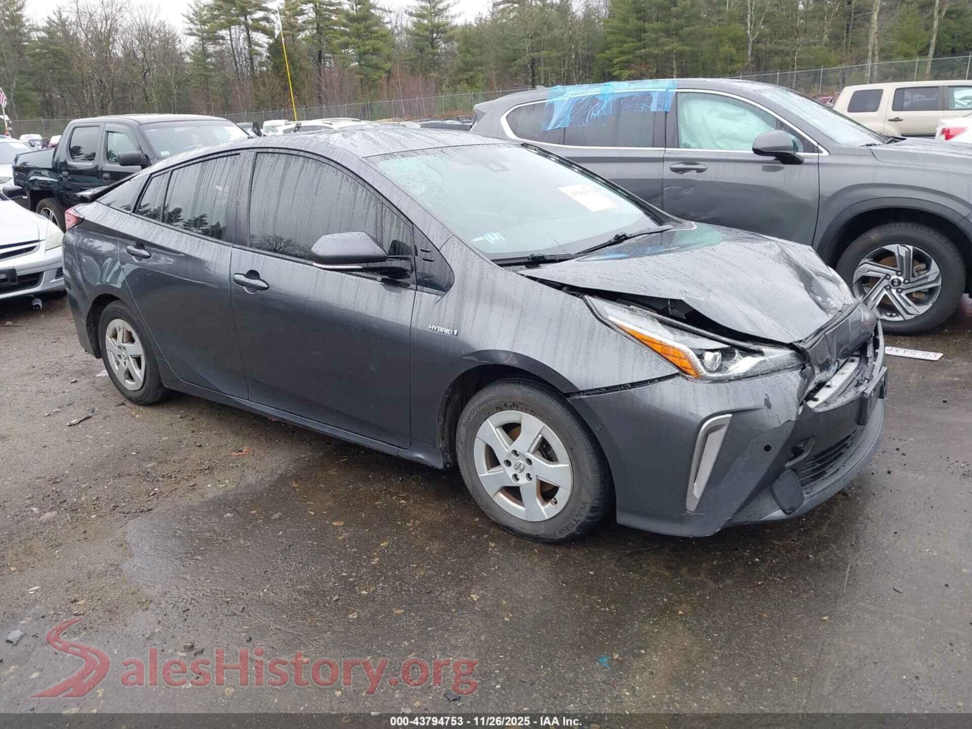 2019 TOYOTA PRIUS — VIN JTDL9RFU5K3008274