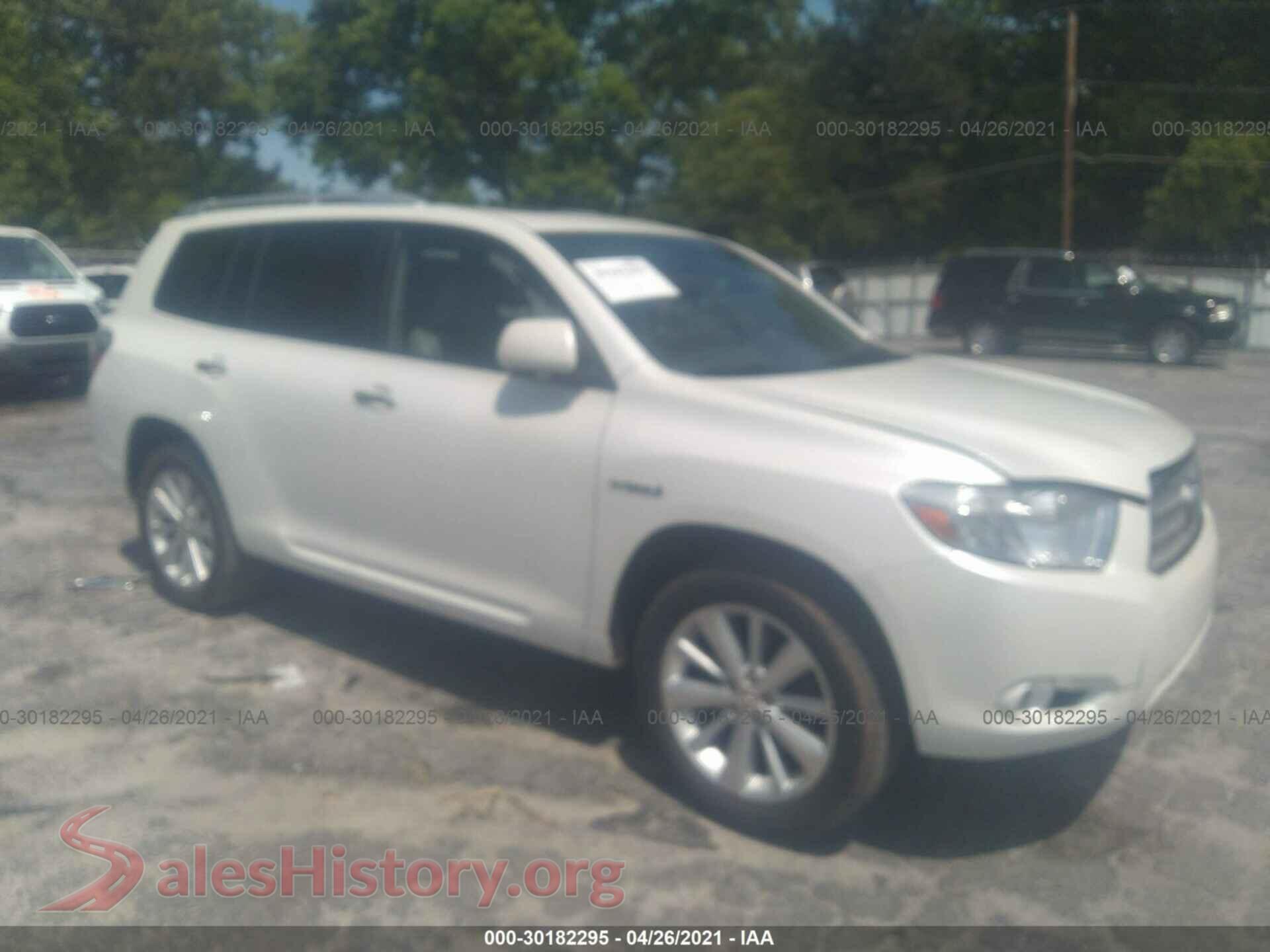 2010 TOYOTA HIGHLANDER HYBRID — VIN JTEJW3EH6A2047974