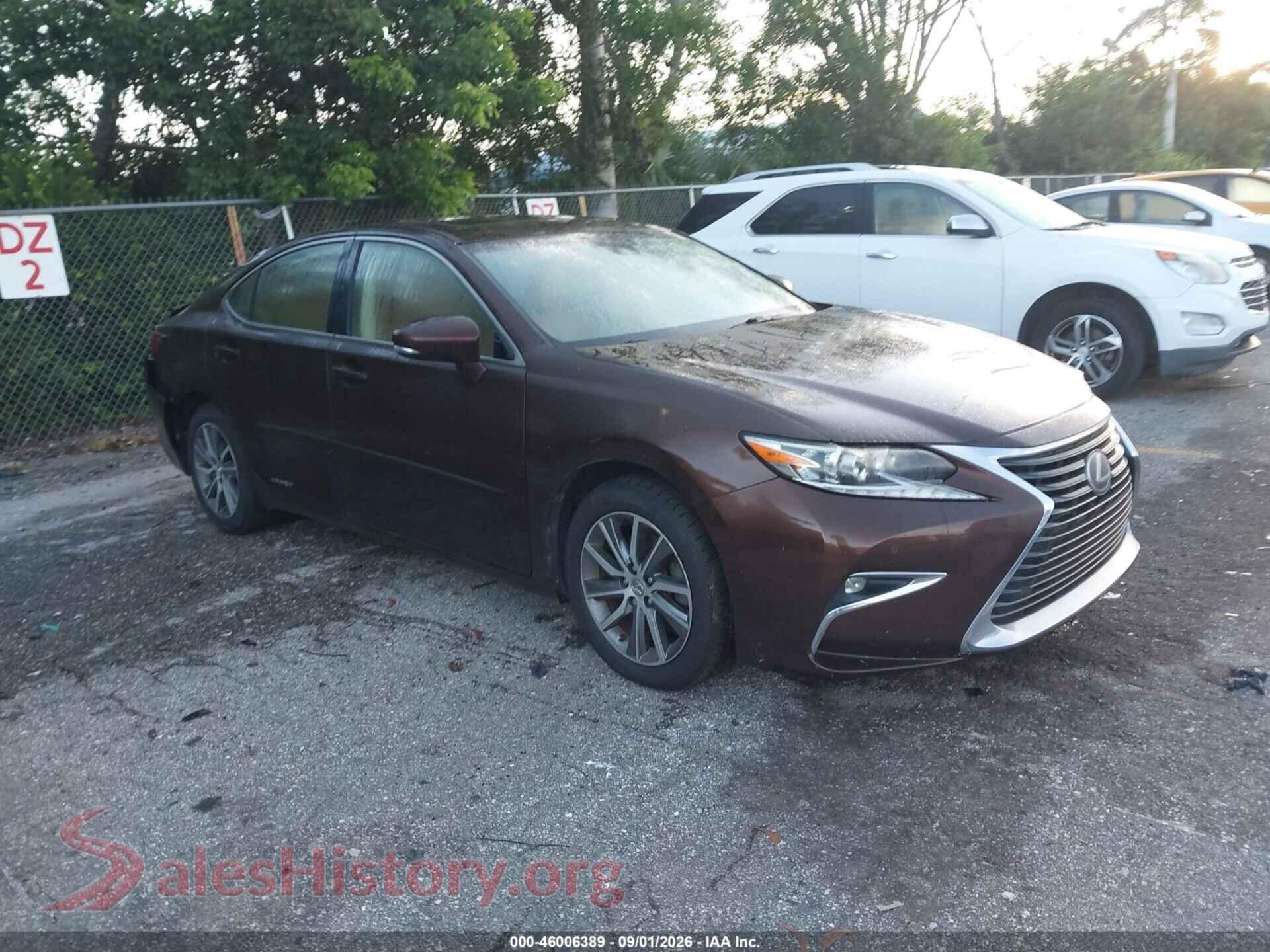 2016 LEXUS ES 300H — VIN JTHBW1GG9G2120554