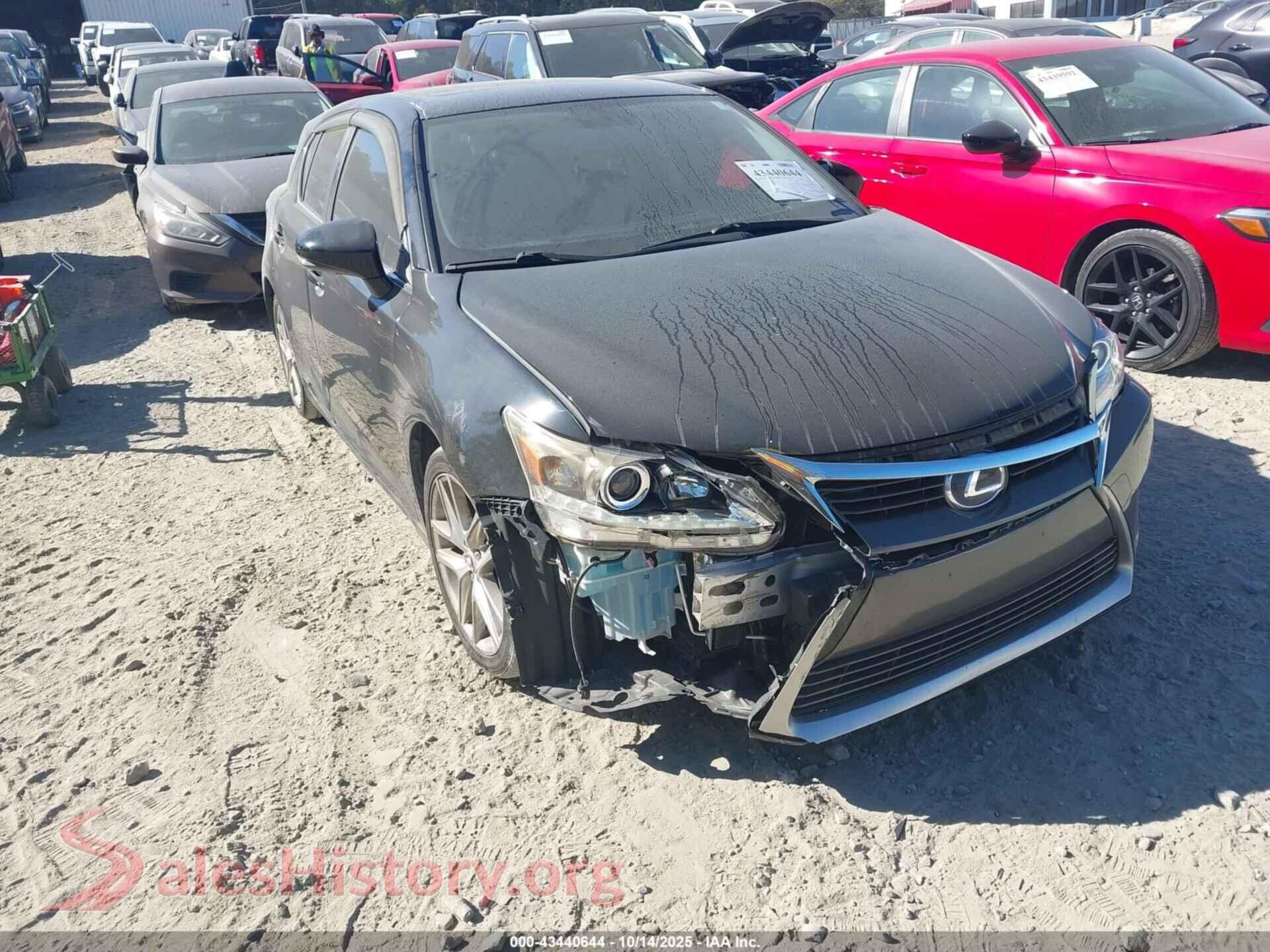 2014 LEXUS CT 200H — VIN JTHKD5BH0E2186923