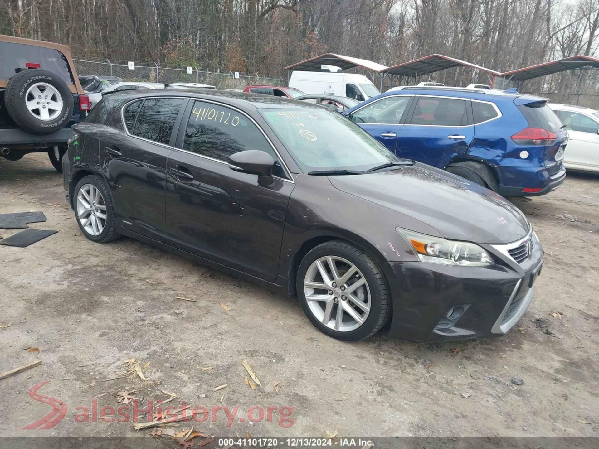 2014 LEXUS CT 200H — VIN JTHKD5BH1E2182248