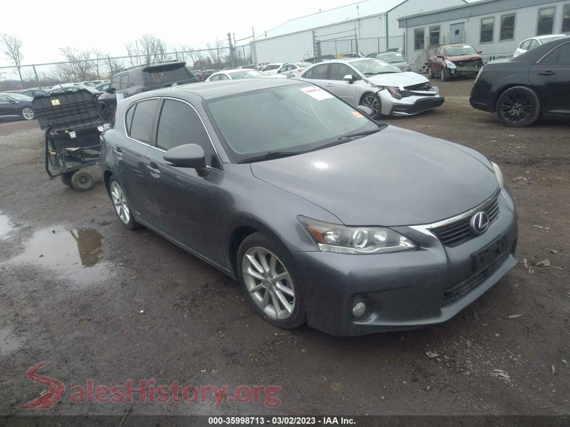 2012 LEXUS CT 200H — VIN JTHKD5BH2C2098906