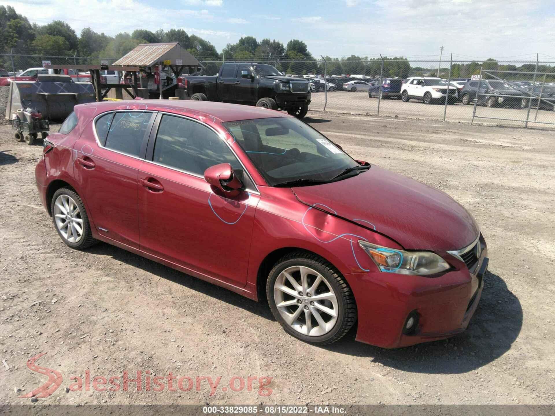 2011 LEXUS CT 200H — VIN JTHKD5BH3B2008791