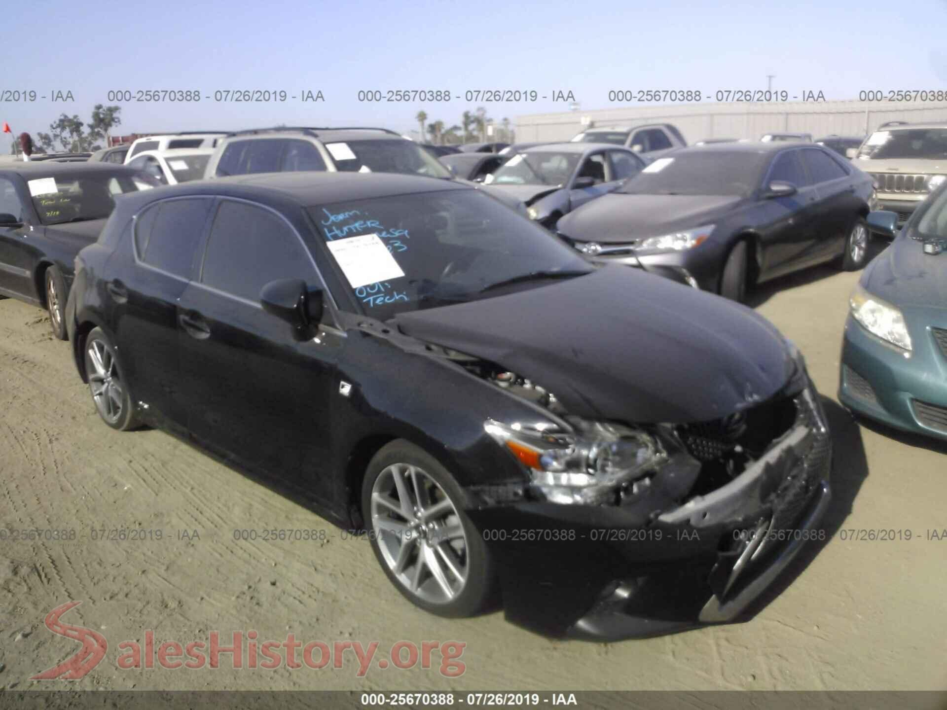 2014 LEXUS CT — VIN JTHKD5BH3E2207036