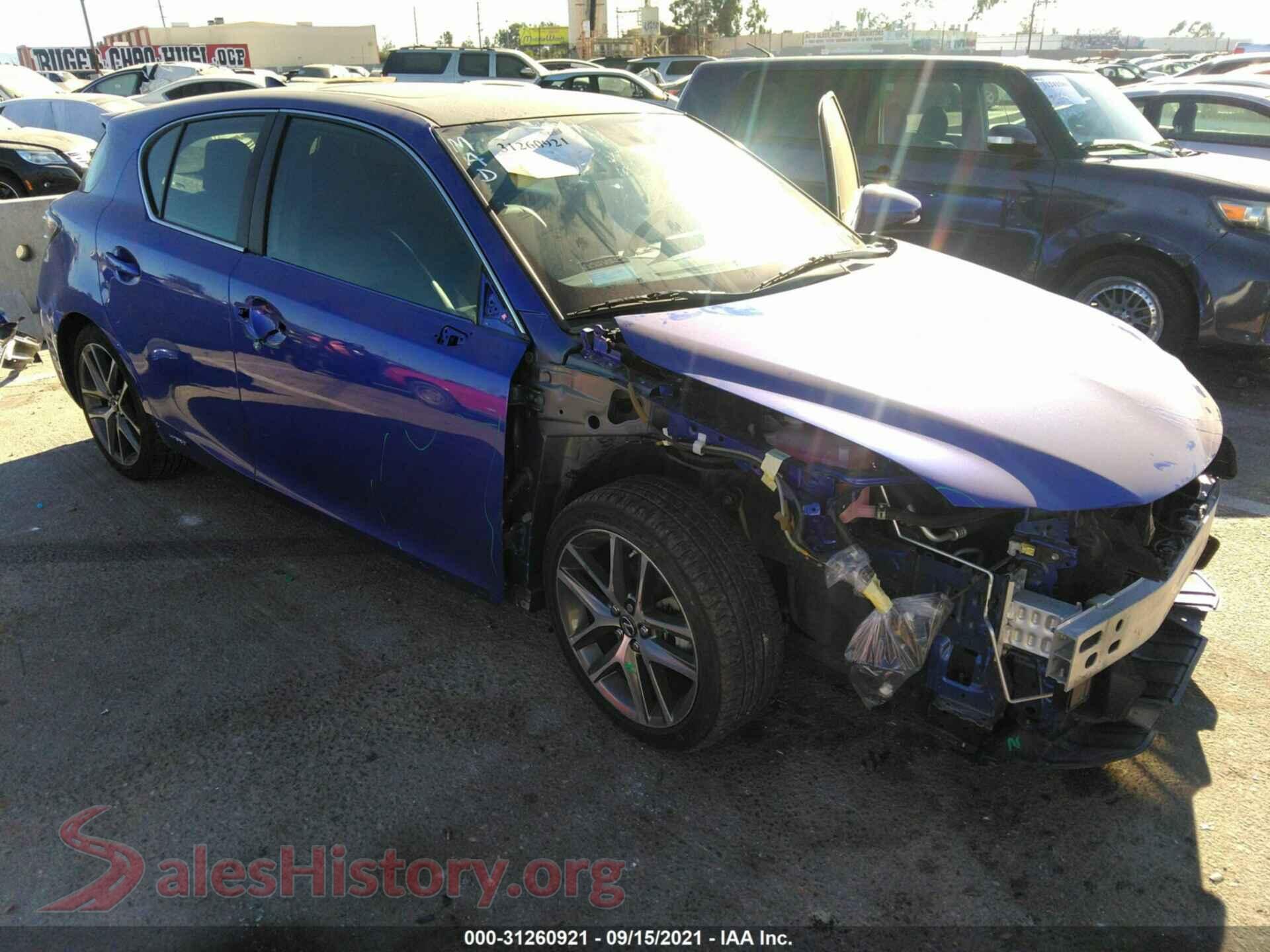 2015 LEXUS CT 200H — VIN JTHKD5BH3F2233234