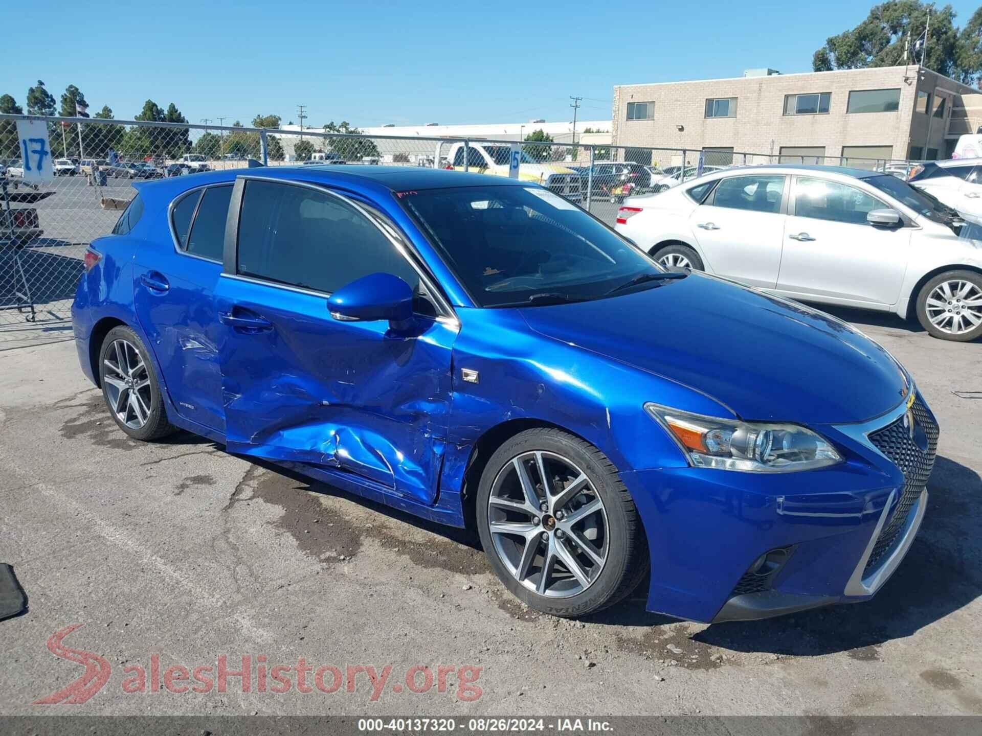 2014 LEXUS CT 200H — VIN JTHKD5BH7E2202423