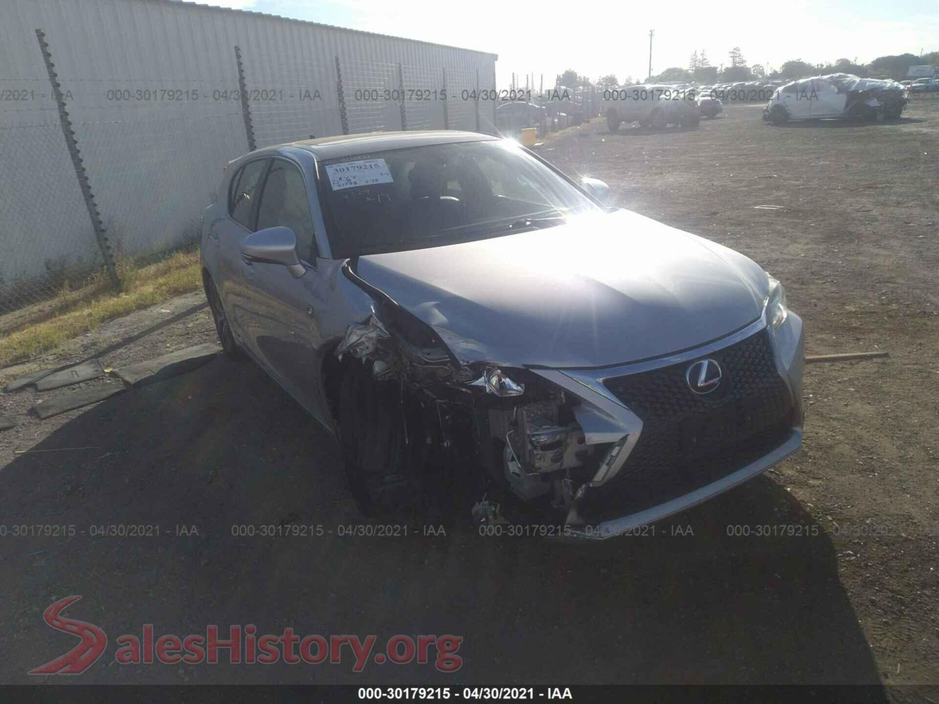 2015 LEXUS CT 200H — VIN JTHKD5BH8F2226327