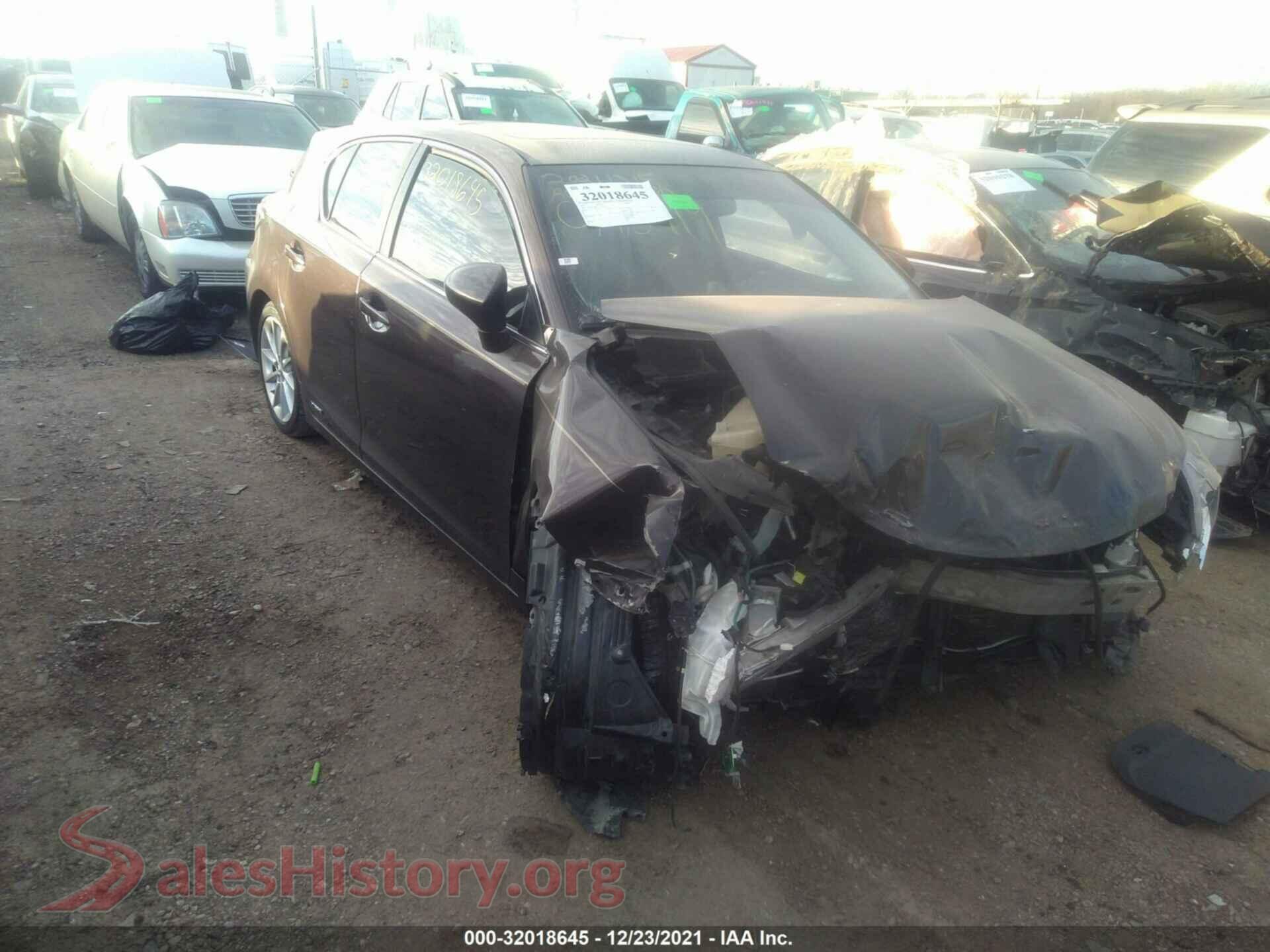 2012 LEXUS CT 200H — VIN JTHKD5BHXC2093419
