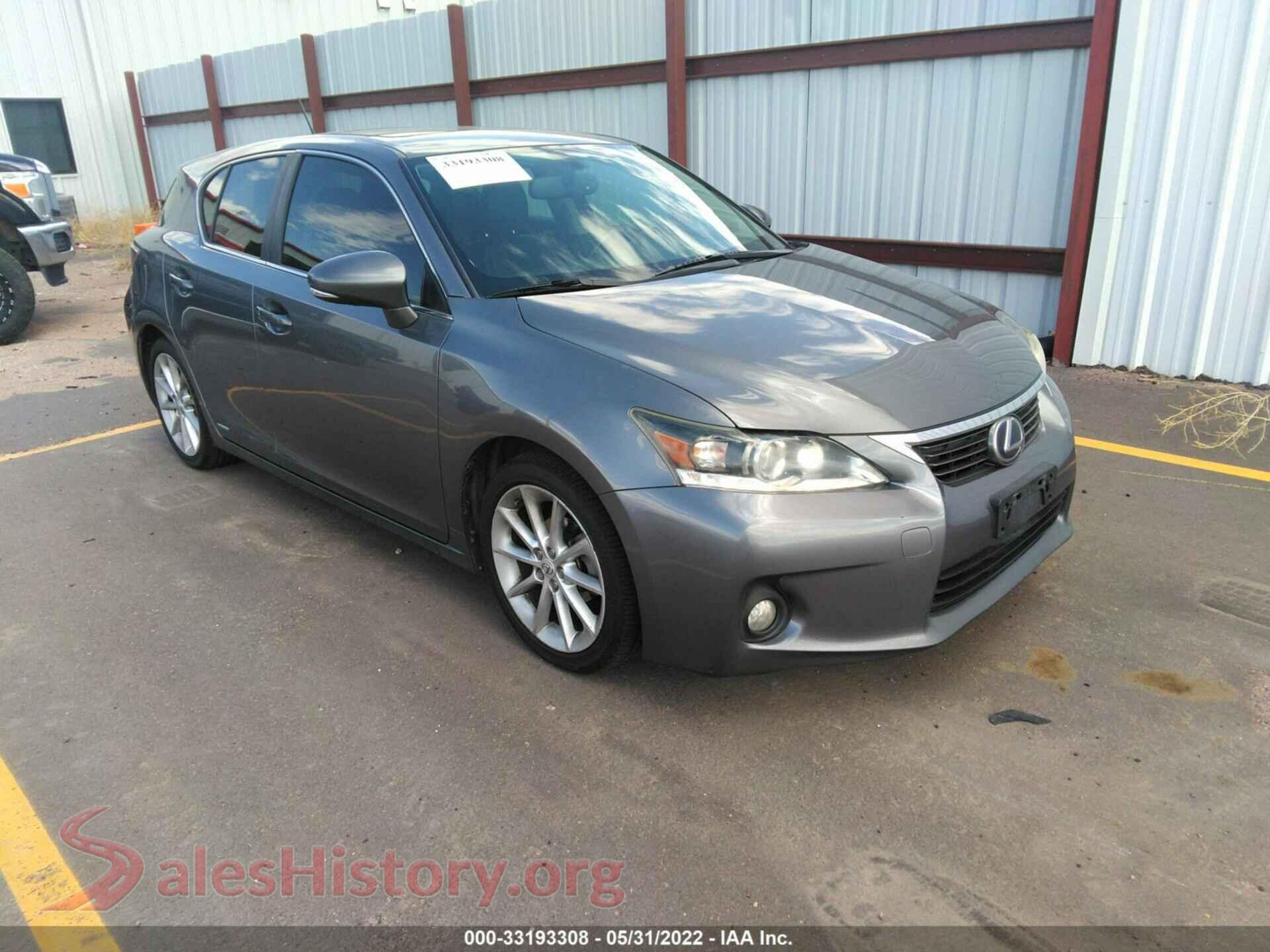 2013 LEXUS CT 200H — VIN JTHKD5BHXD2155581
