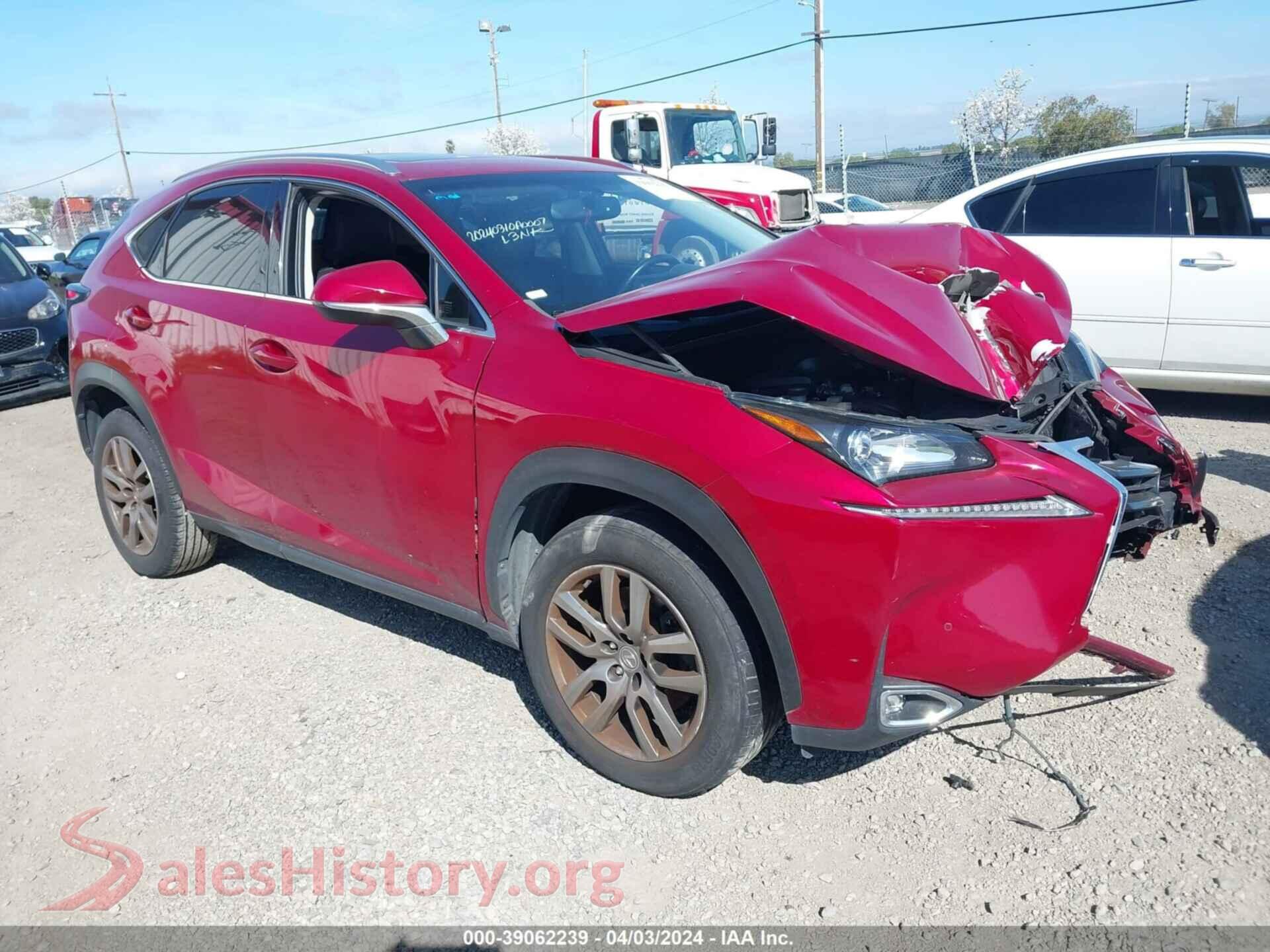 2016 LEXUS NX — VIN JTJBARBZ0G2064833