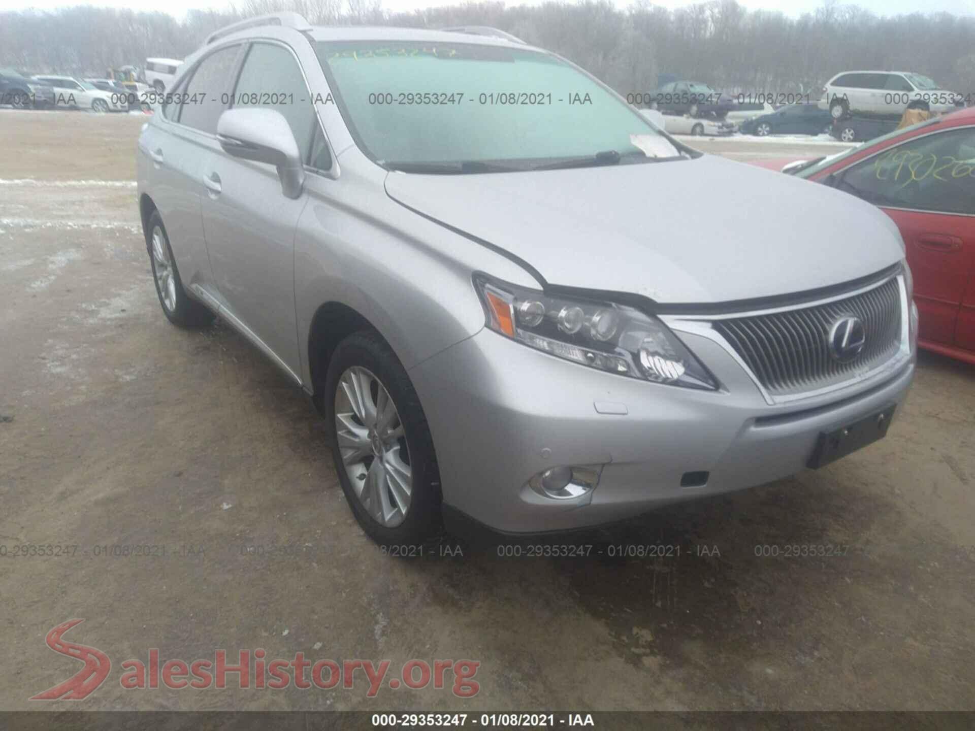 2011 LEXUS RX 450H — VIN JTJBC1BA4B2037326