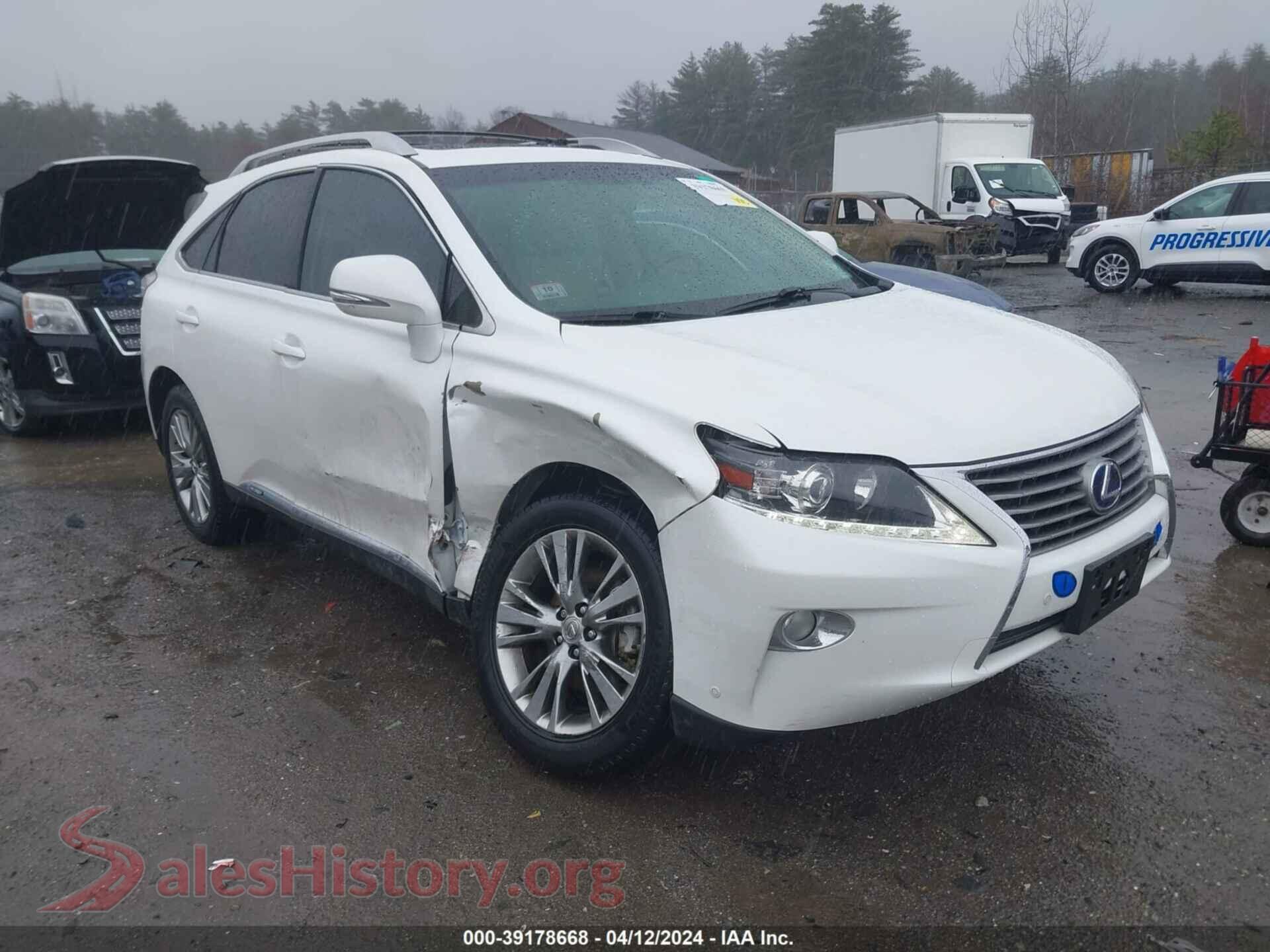 2013 LEXUS RX 450H — VIN JTJBC1BA8D2066654