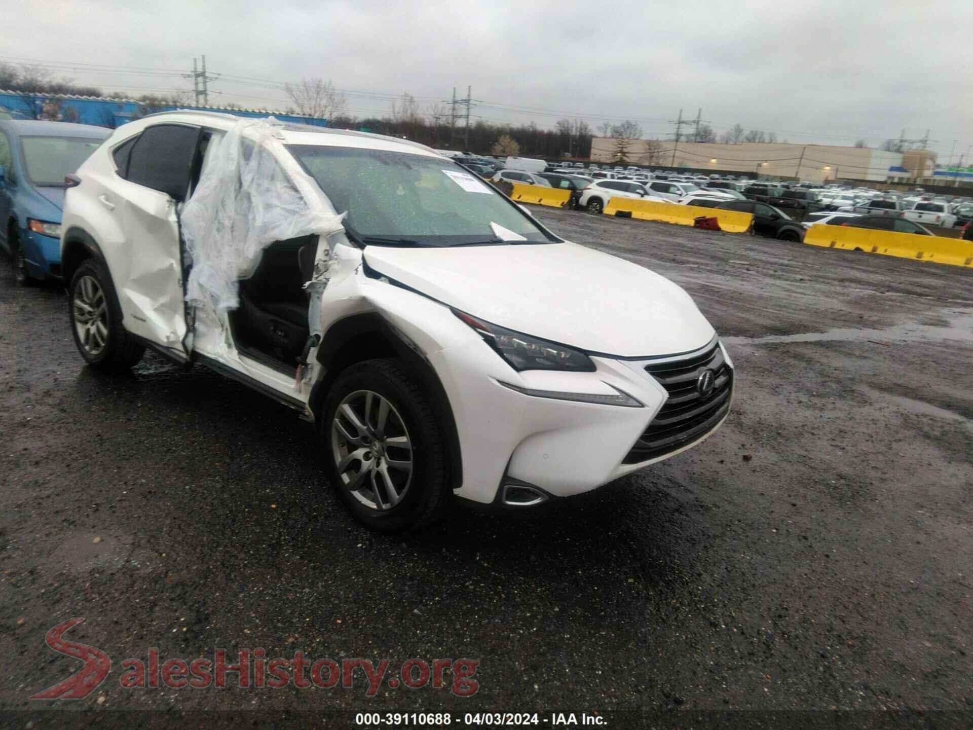 2015 LEXUS NX 300H — VIN JTJBJRBZ8F2019217