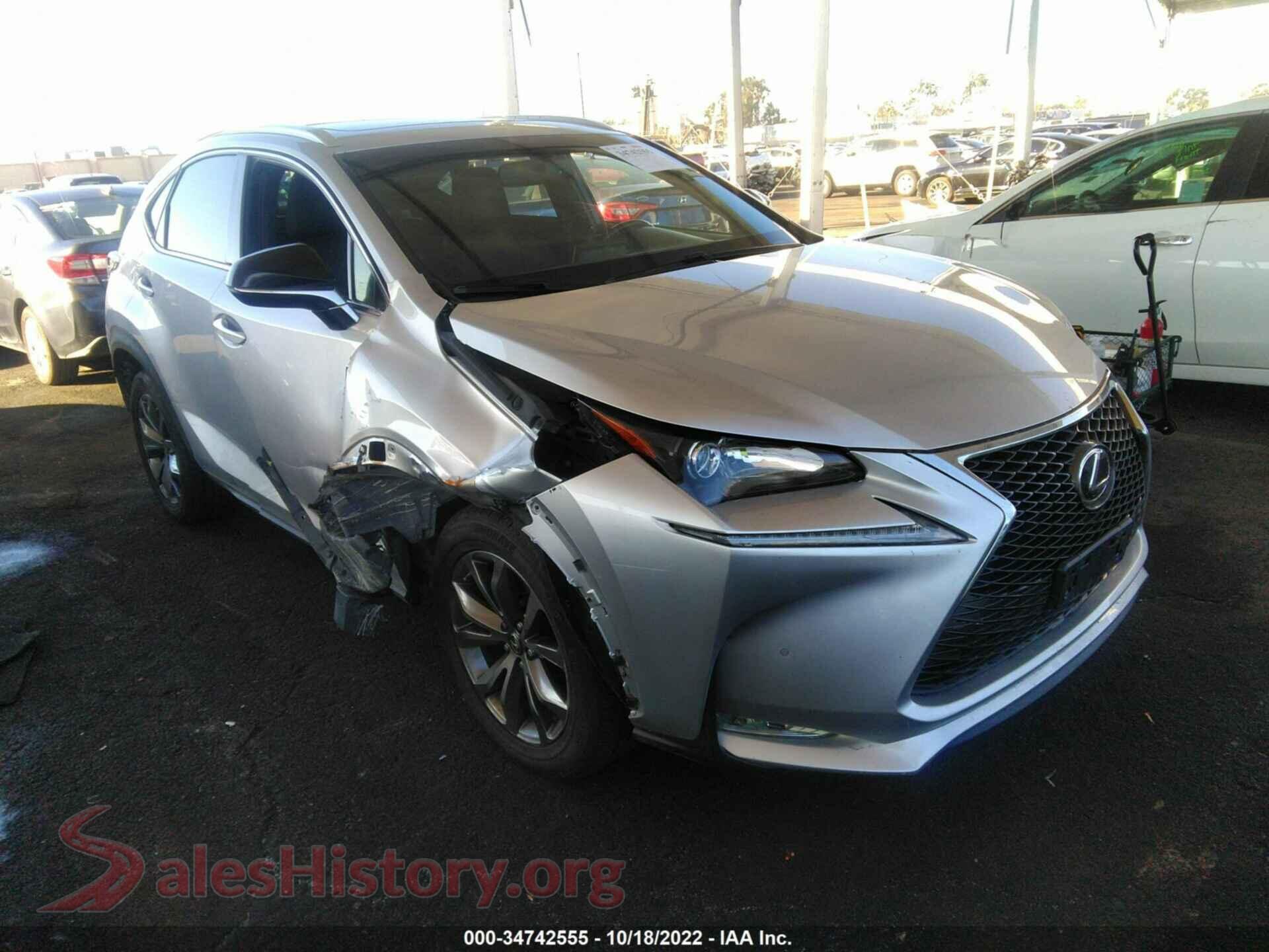 2016 LEXUS NX 200T — VIN JTJYARBZXG2027072