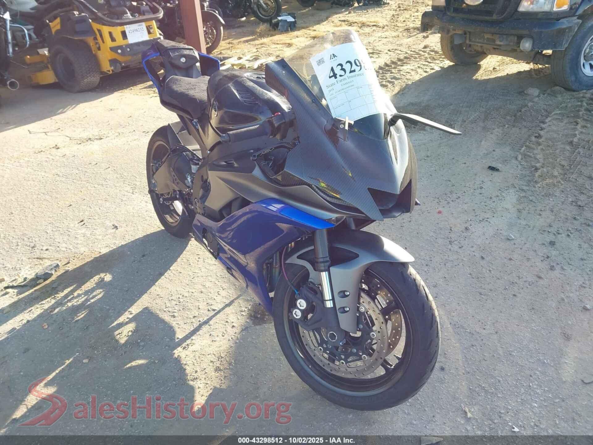 2018 YAMAHA YZFR6 — VIN JYARJ28E4JA003880