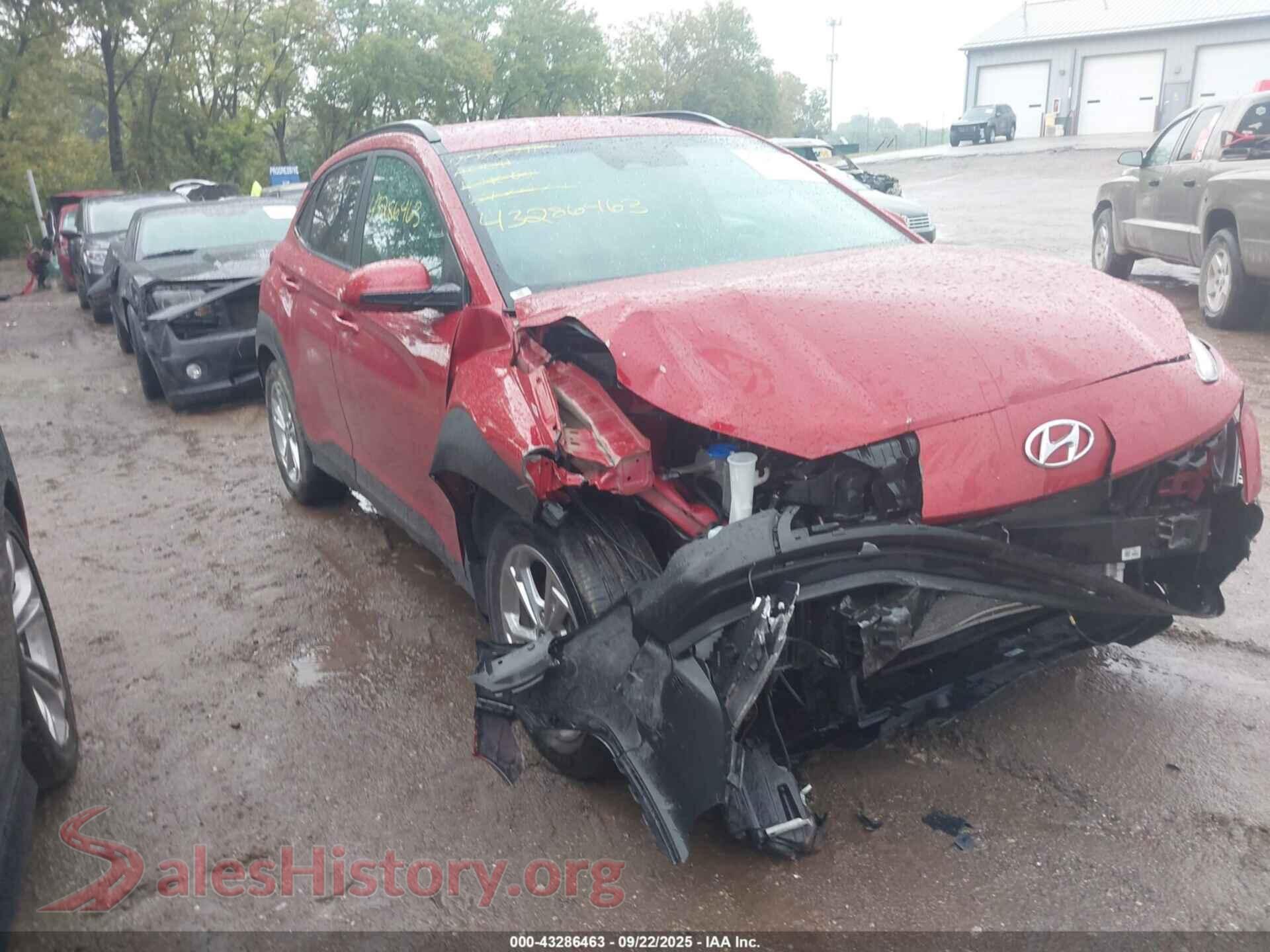 2022 HYUNDAI KONA — VIN KM8K6CAB2NU892529