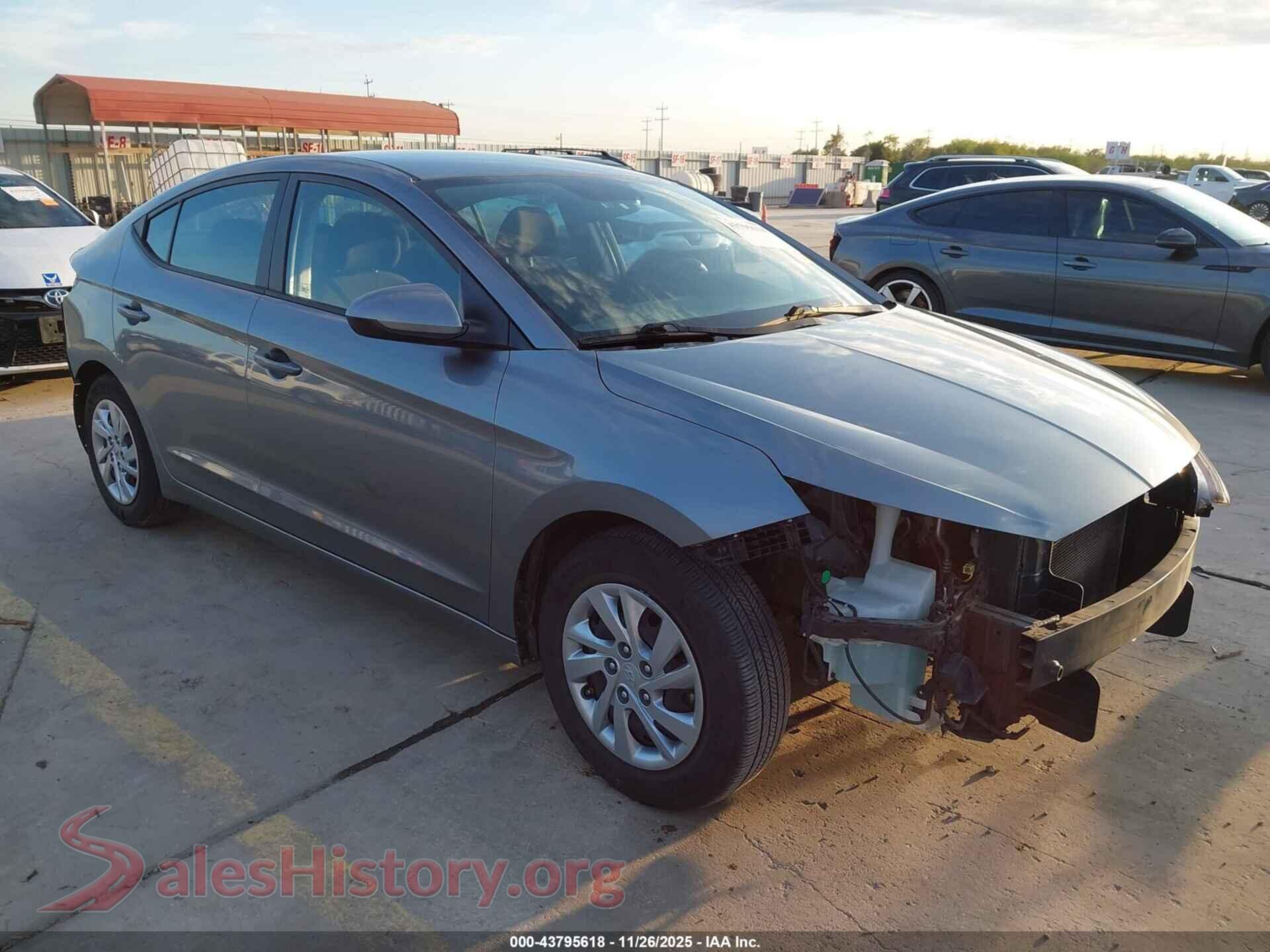 2019 HYUNDAI ELANTRA — VIN KMHD74LF5KU758136