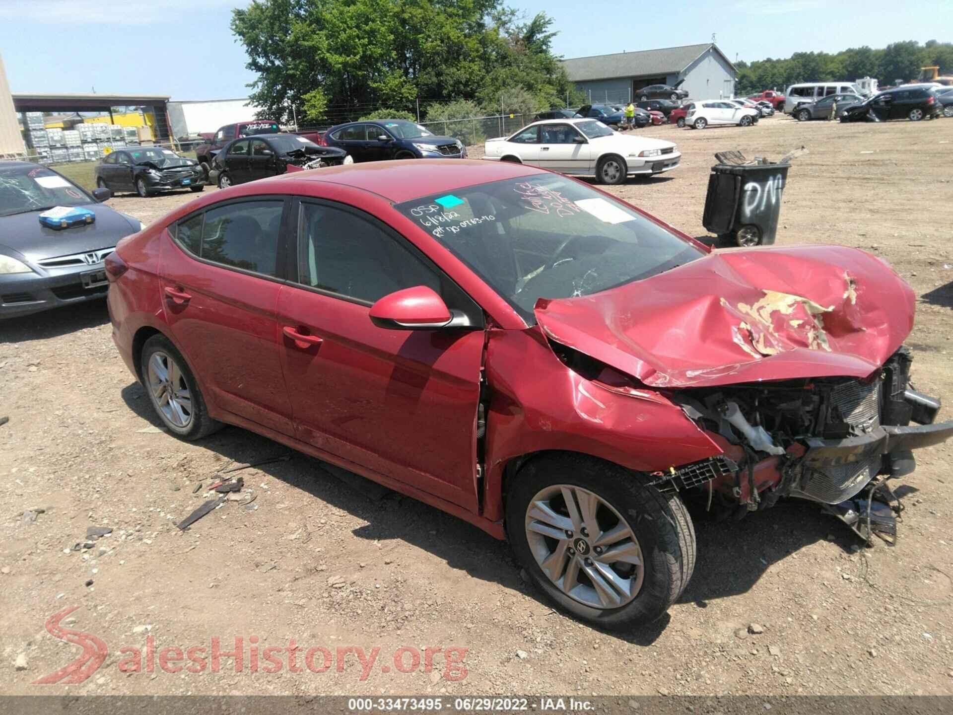 2019 HYUNDAI ELANTRA — VIN KMHD84LF2KU745812
