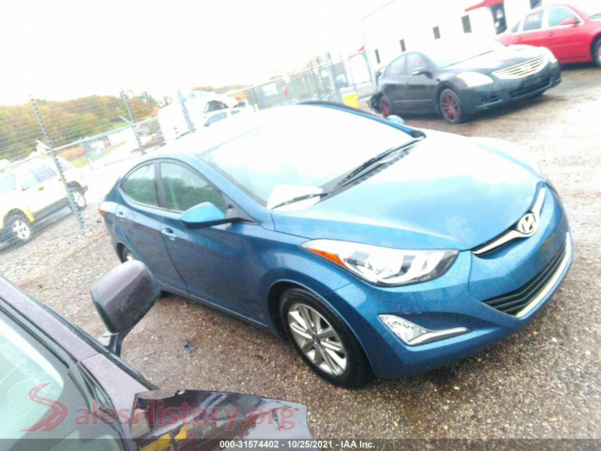 2016 HYUNDAI ELANTRA — VIN KMHDH4AE1GU501988