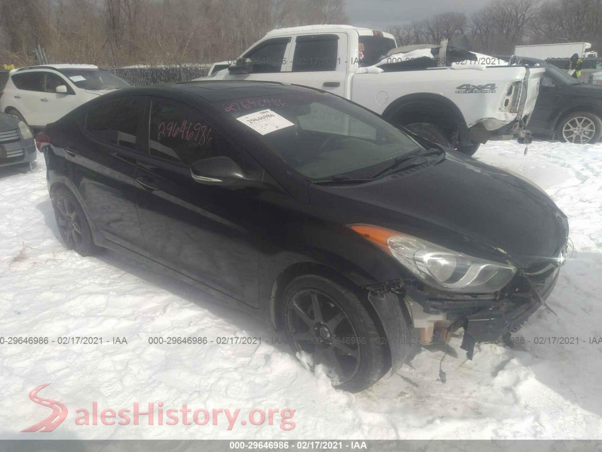 2012 HYUNDAI ELANTRA — VIN KMHDH4AE2CU313765