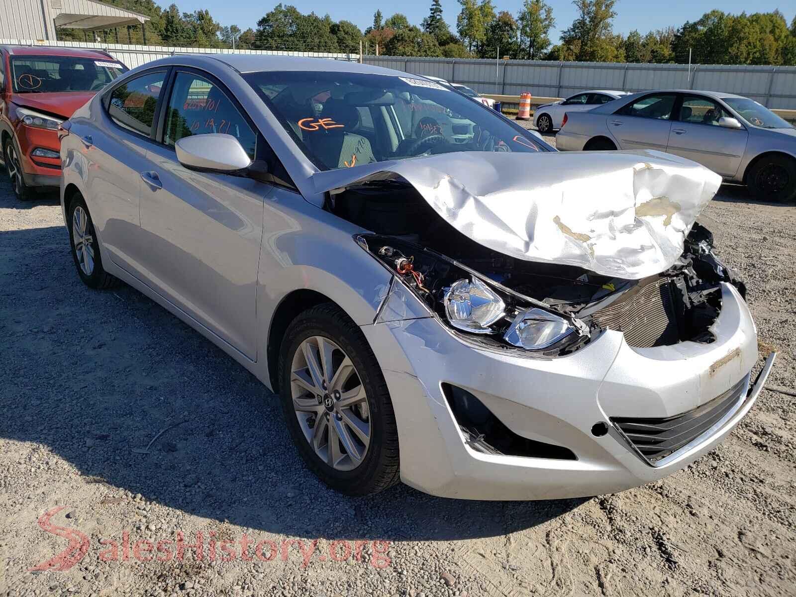 2014 HYUNDAI ELANTRA — VIN KMHDH4AE3EU034506