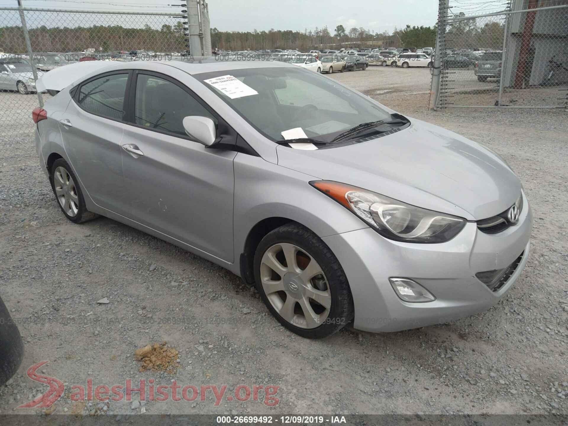 2013 HYUNDAI ELANTRA — VIN KMHDH4AE6DU916042