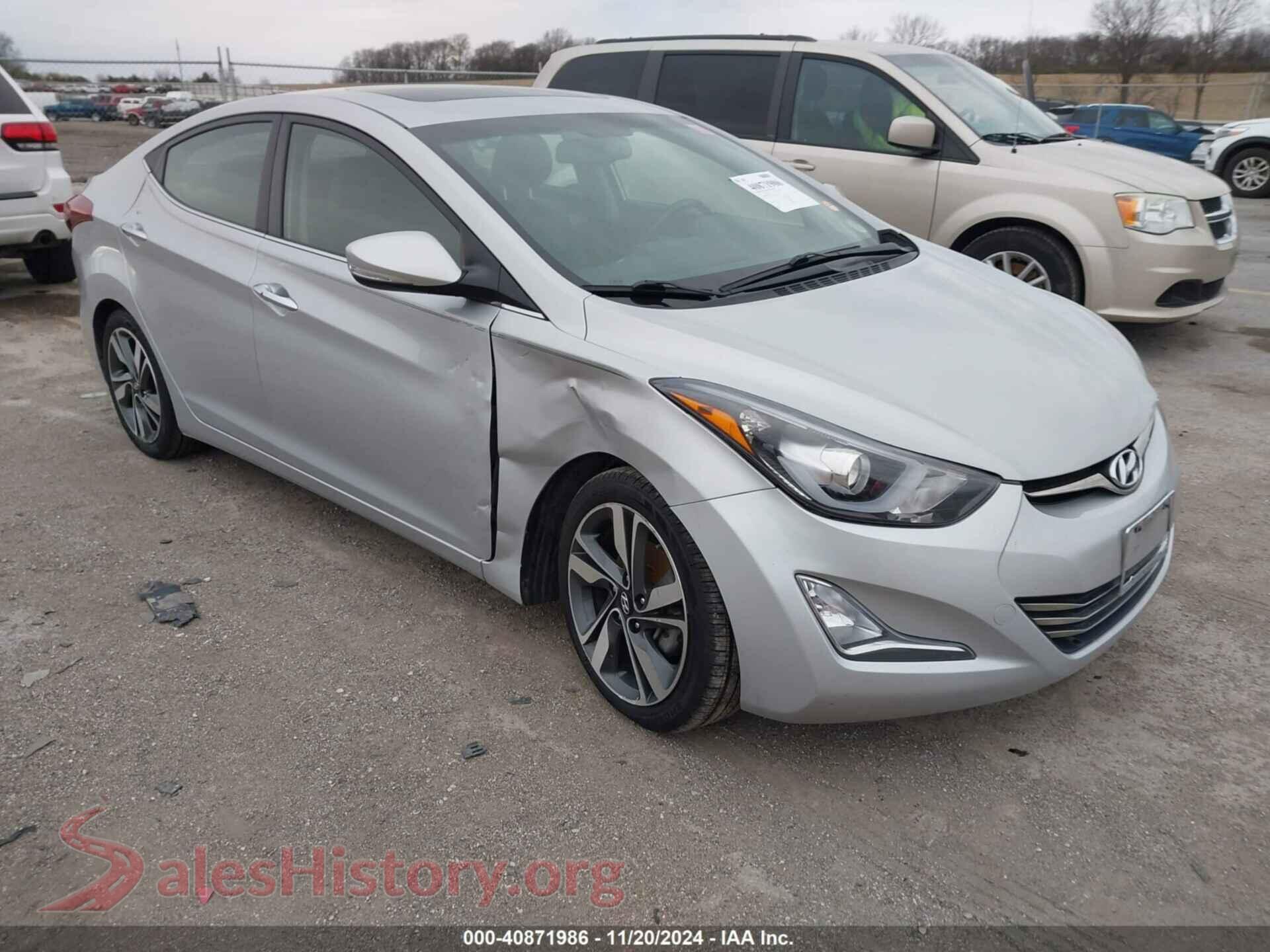 2014 HYUNDAI ELANTRA — VIN KMHDH4AE6EU142070