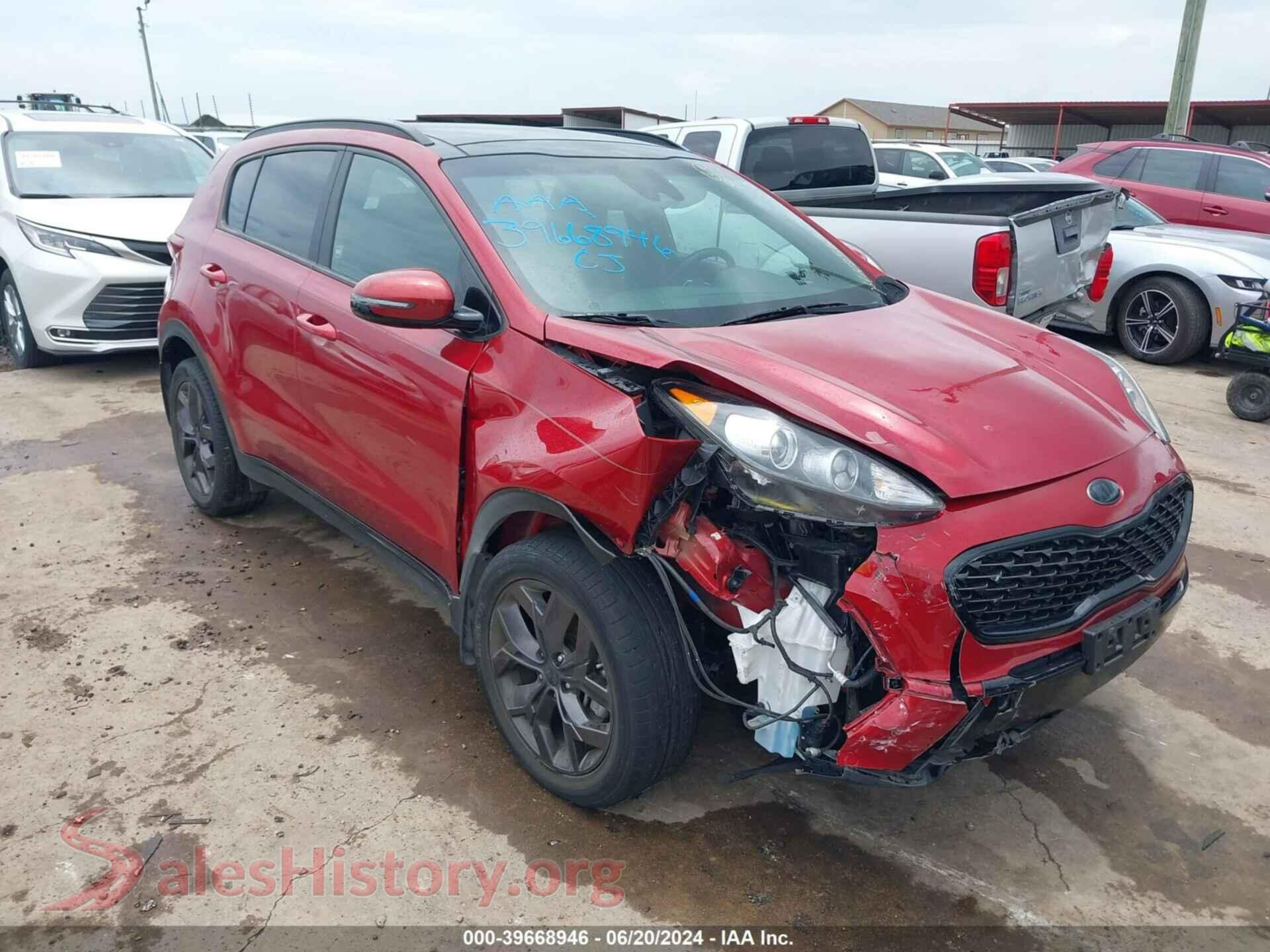 2022 KIA SPORTAGE — VIN KNDP6CACXN7978432