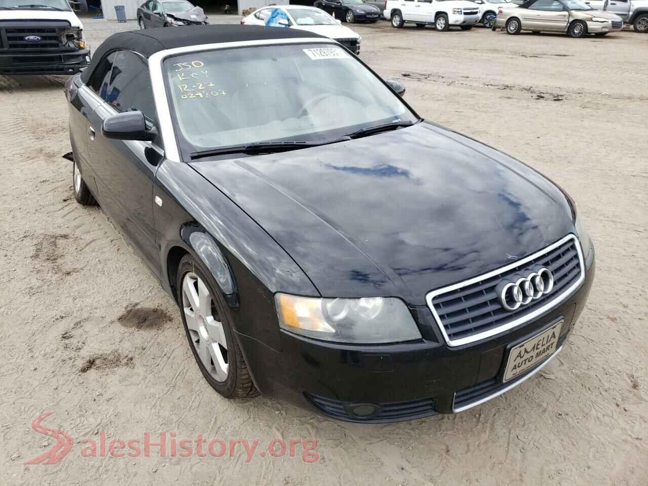 2004 AUDI A4 — VIN WAUAC48H44K024807