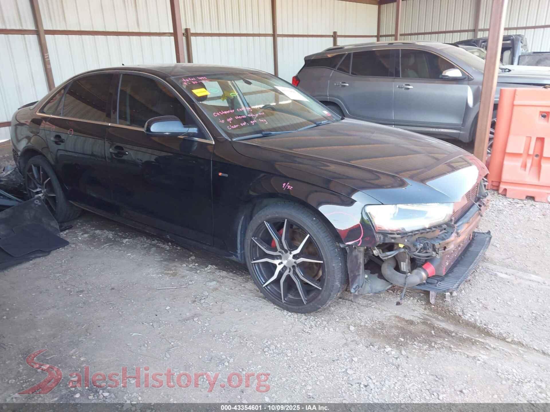 2014 AUDI A4 — VIN WAUBFAFL2EA058298
