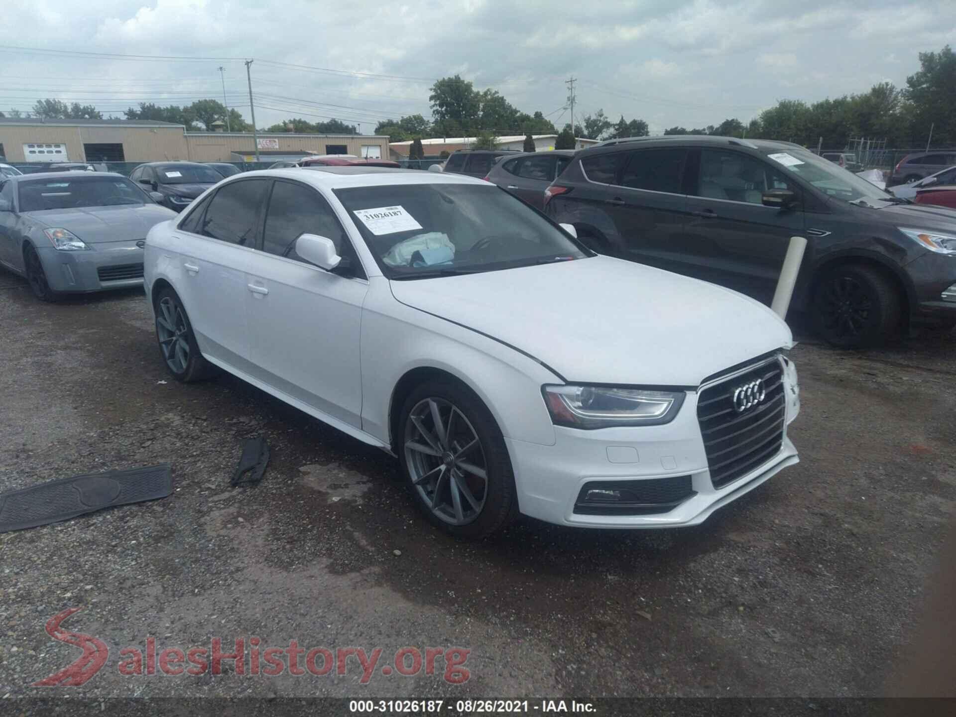 2014 AUDI A4 — VIN WAUBFAFL5EN002641
