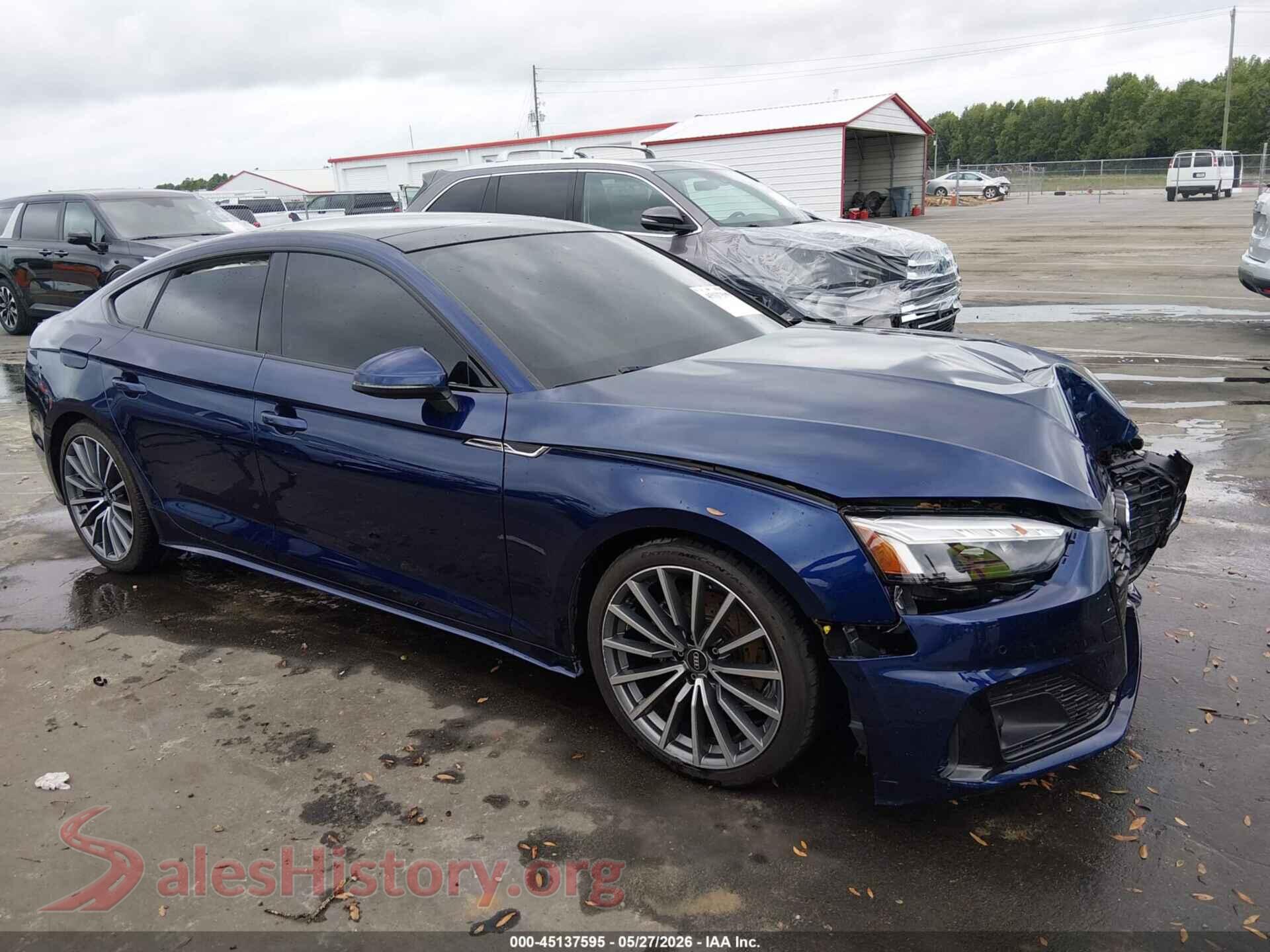 2022 AUDI A5 — VIN WAUCBCF52NA005887