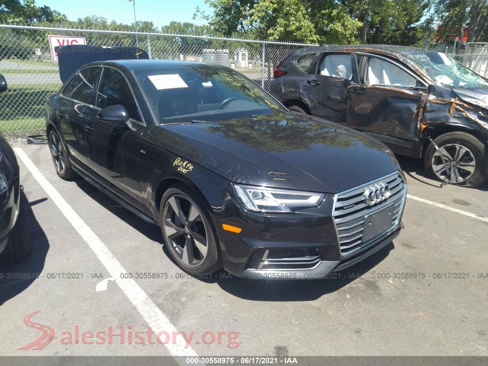 2017 AUDI A4 — VIN WAUENAF48HN003229