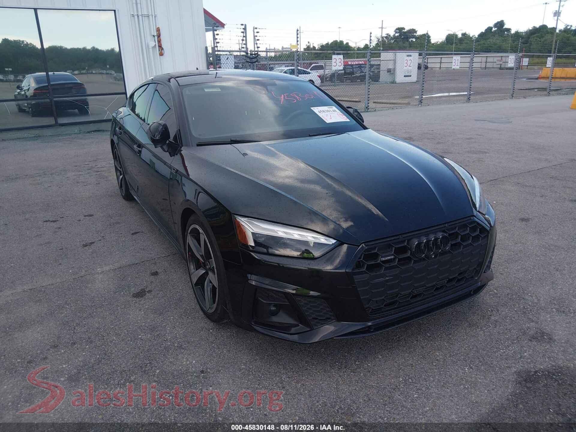 2022 AUDI A5 SPORTBACK — VIN WAUFACF52NA039991