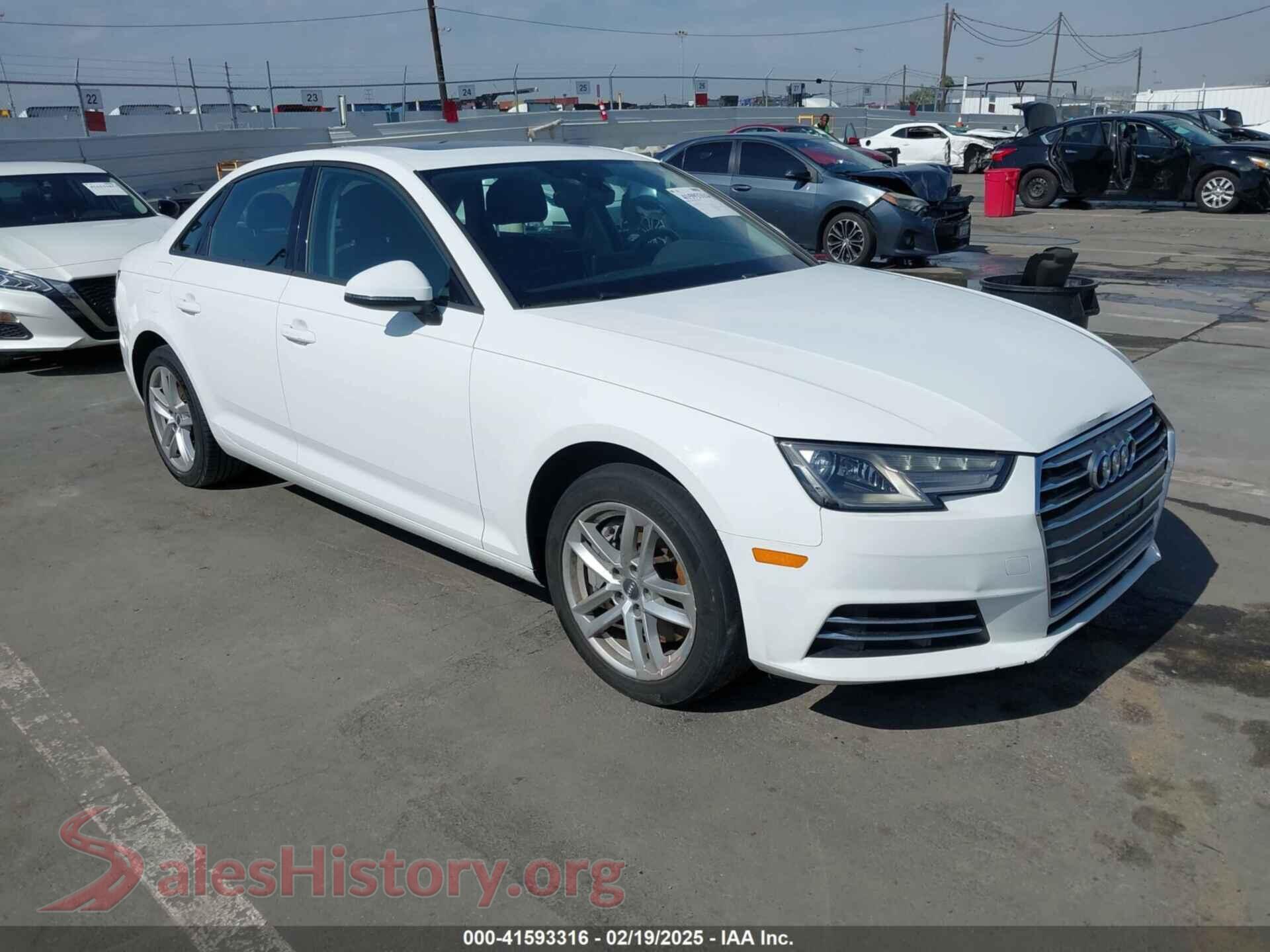 2017 AUDI A4 — VIN WAUGNAF46HN021107