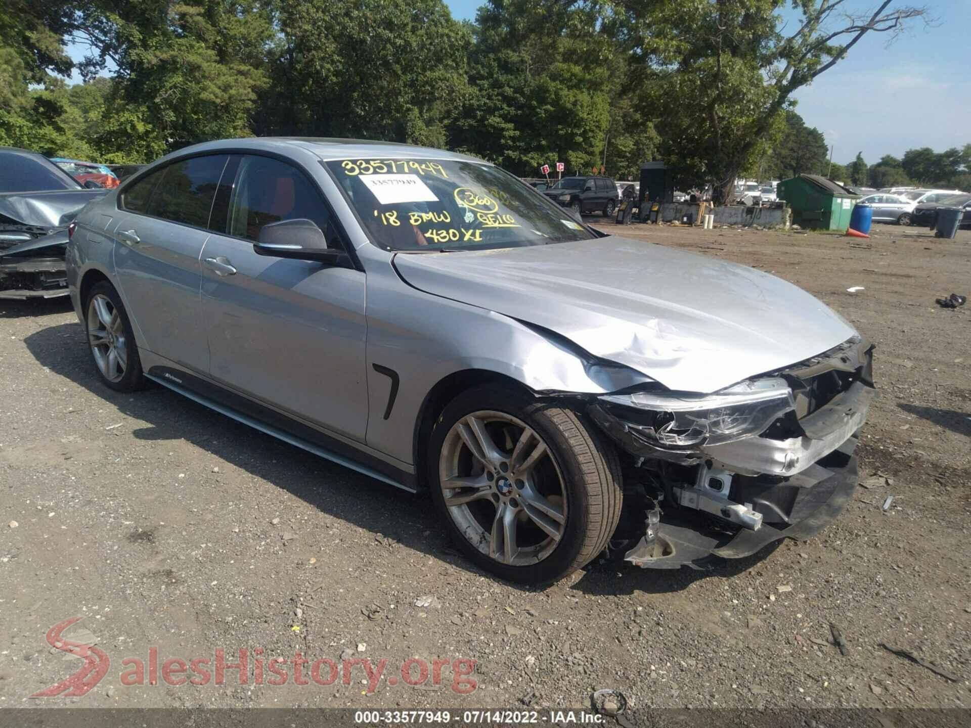 2018 BMW 4 SERIES — VIN WBA4J3C53JBG91408