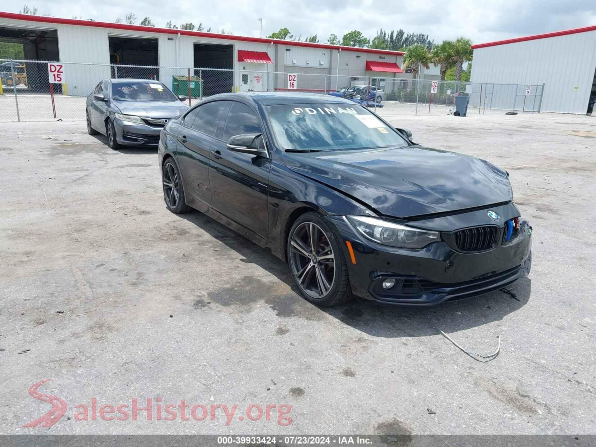 2018 BMW 440I GRAN COUPE — VIN WBA4J5C57JBF06837