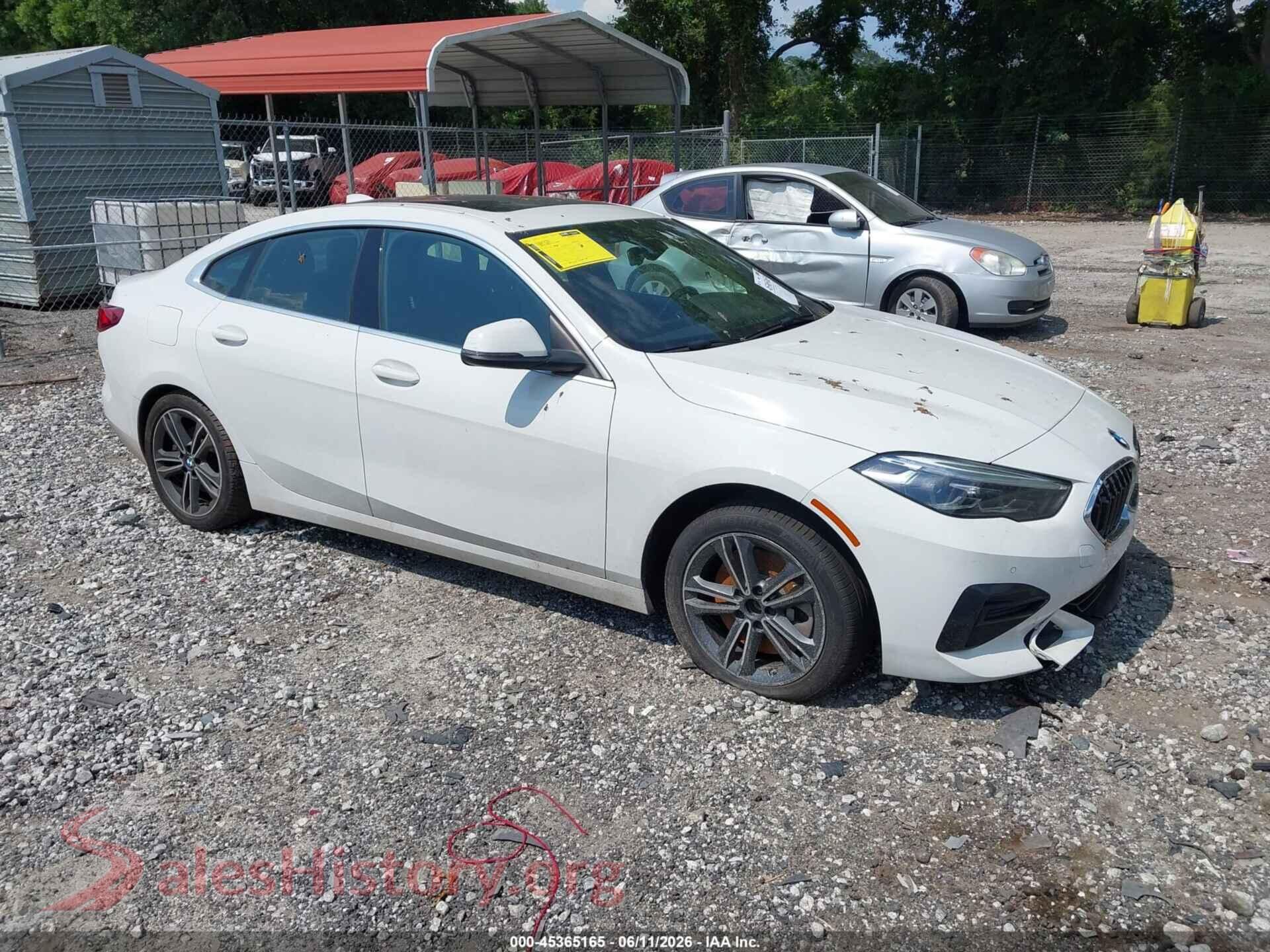 2022 BMW 228 GRAN COUPE — VIN WBA53AK02N7K52196