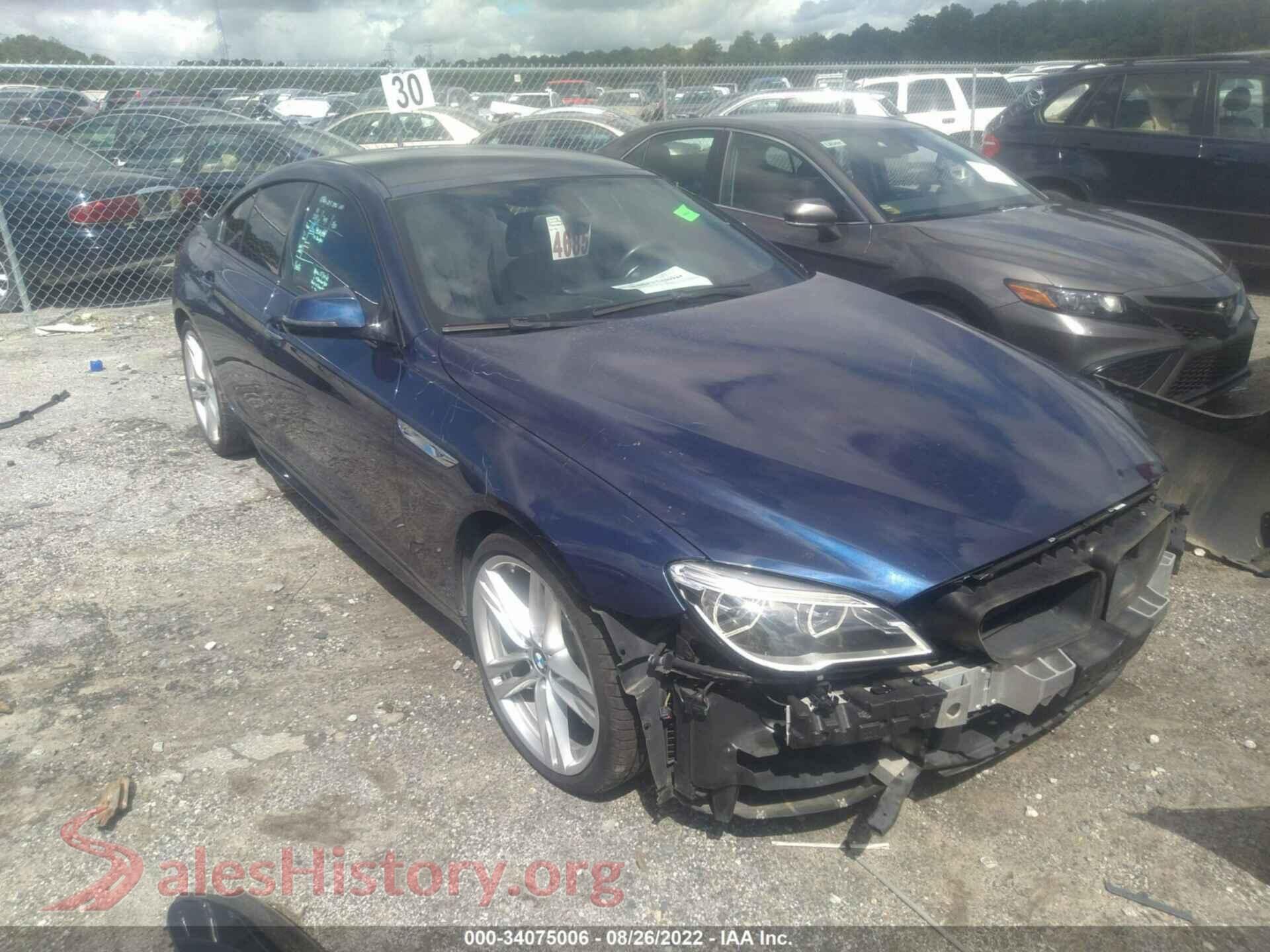 2017 BMW 6 SERIES — VIN WBA6D0C50HG639582