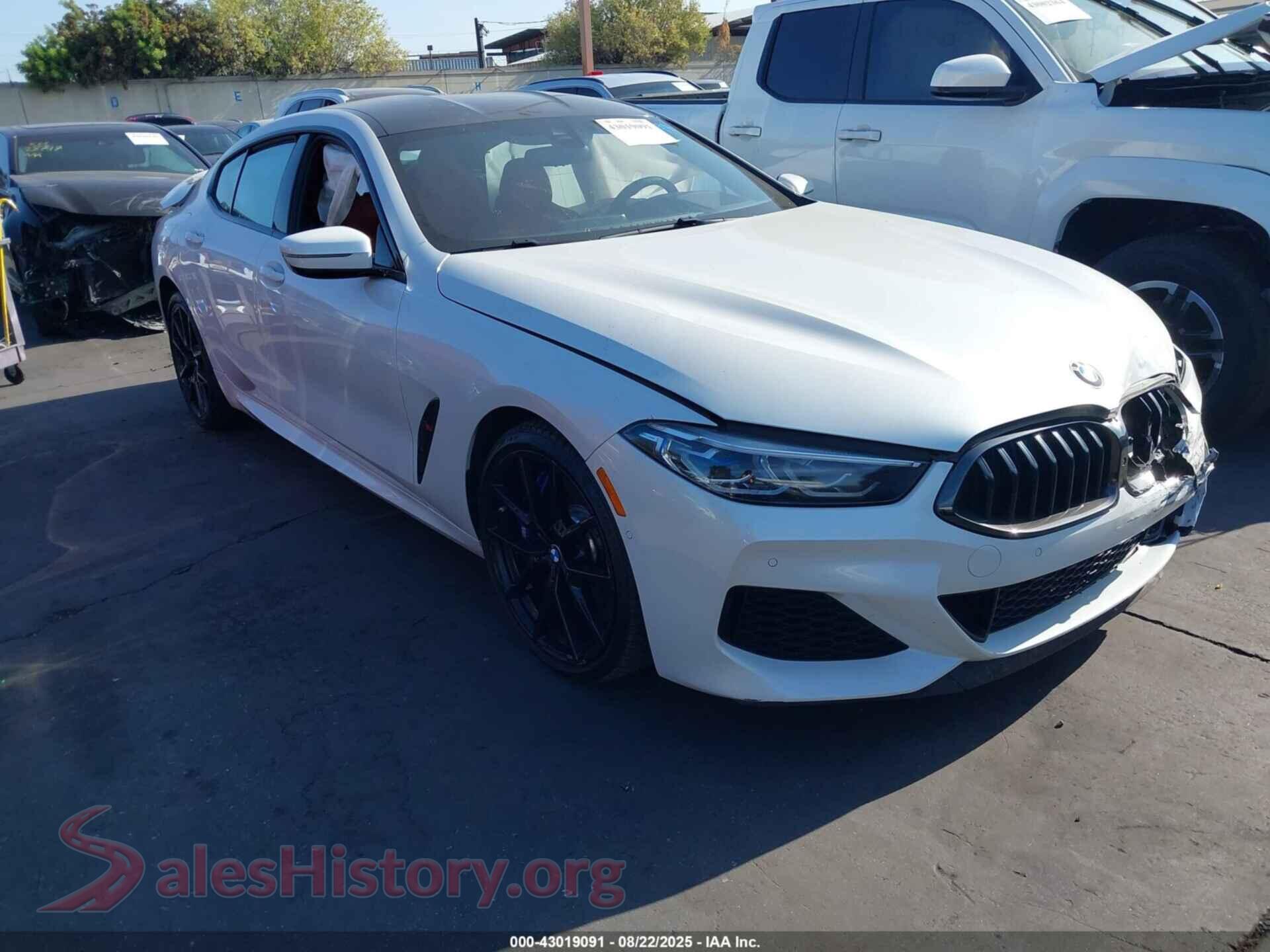 2022 BMW M850I GTAN COUPE — VIN WBAGV8C0XNCJ03990