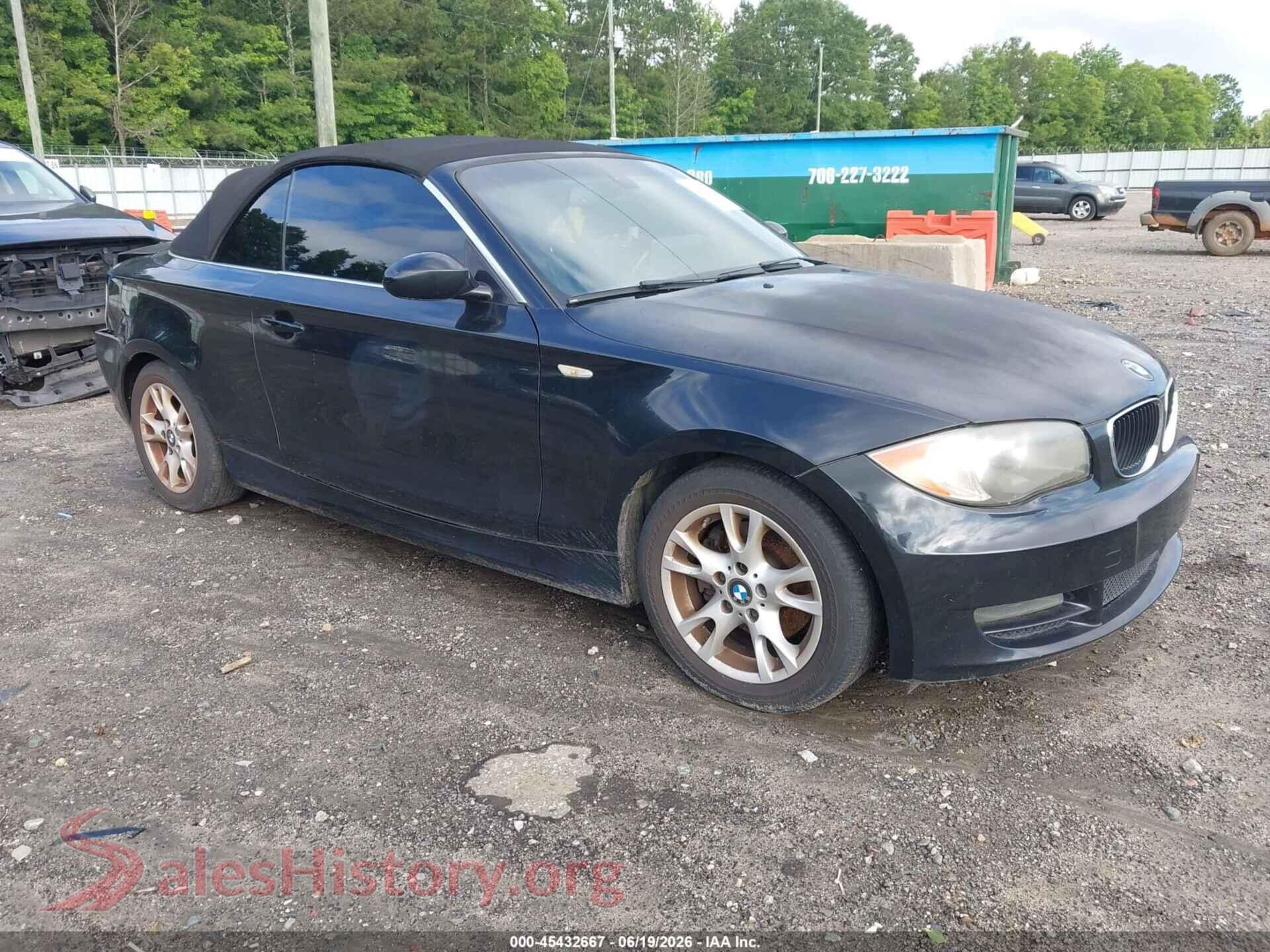 2008 BMW 128I — VIN WBAUL73598VE89280