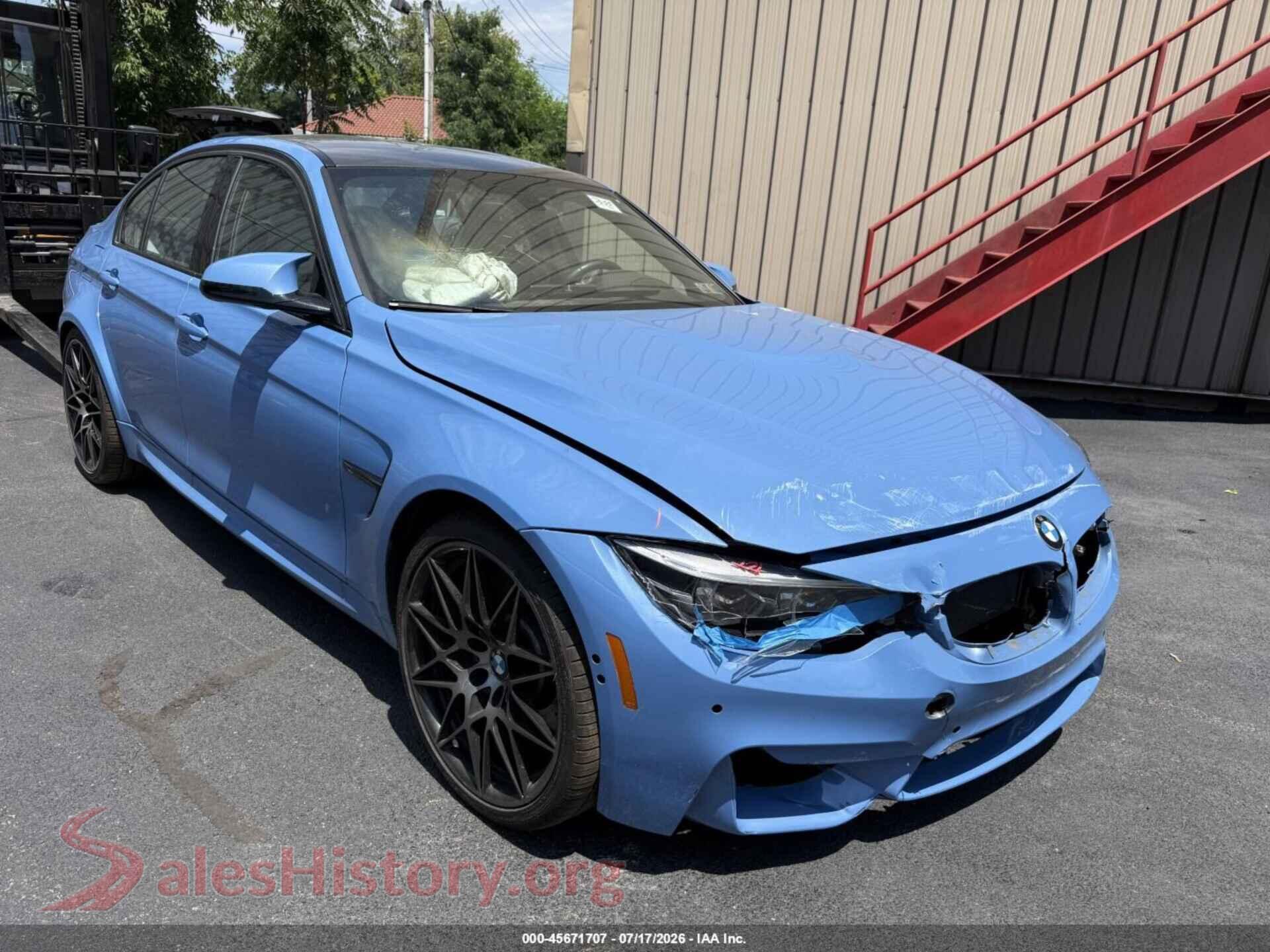 2018 BMW M3 — VIN WBS8M9C50J5L01125