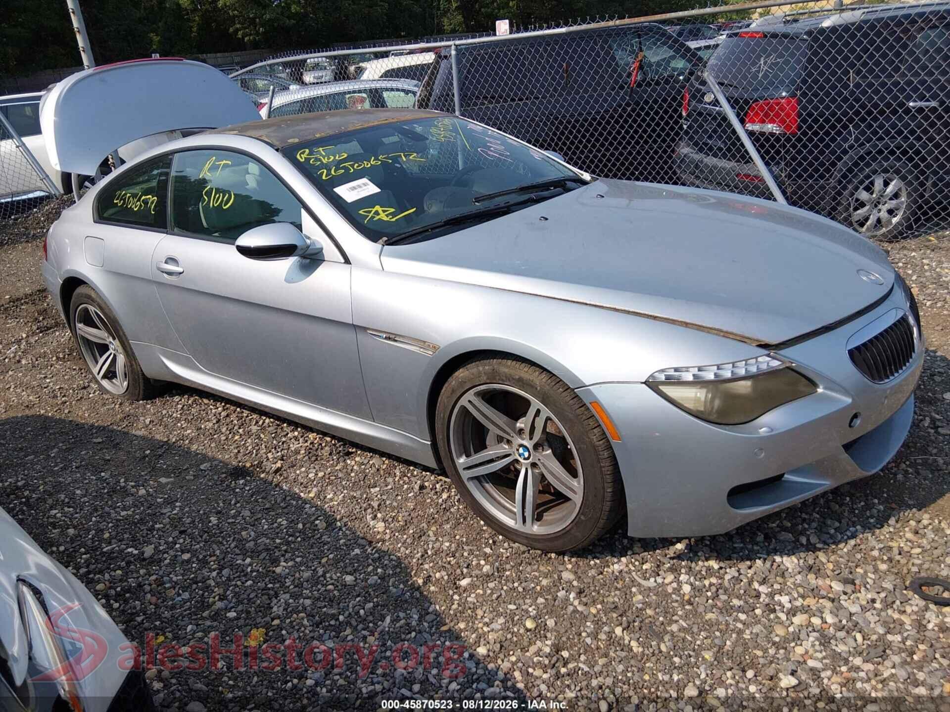 2008 BMW M6 — VIN WBSEH93528CY24319