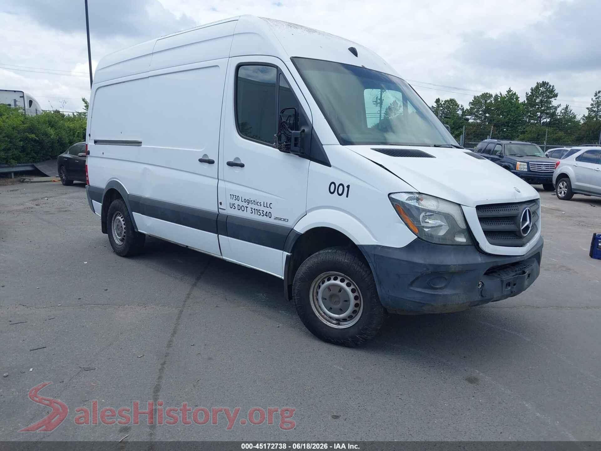 2014 MERCEDES-BENZ SPRINTER 2500 — VIN WD3PE7DC3E5884209
