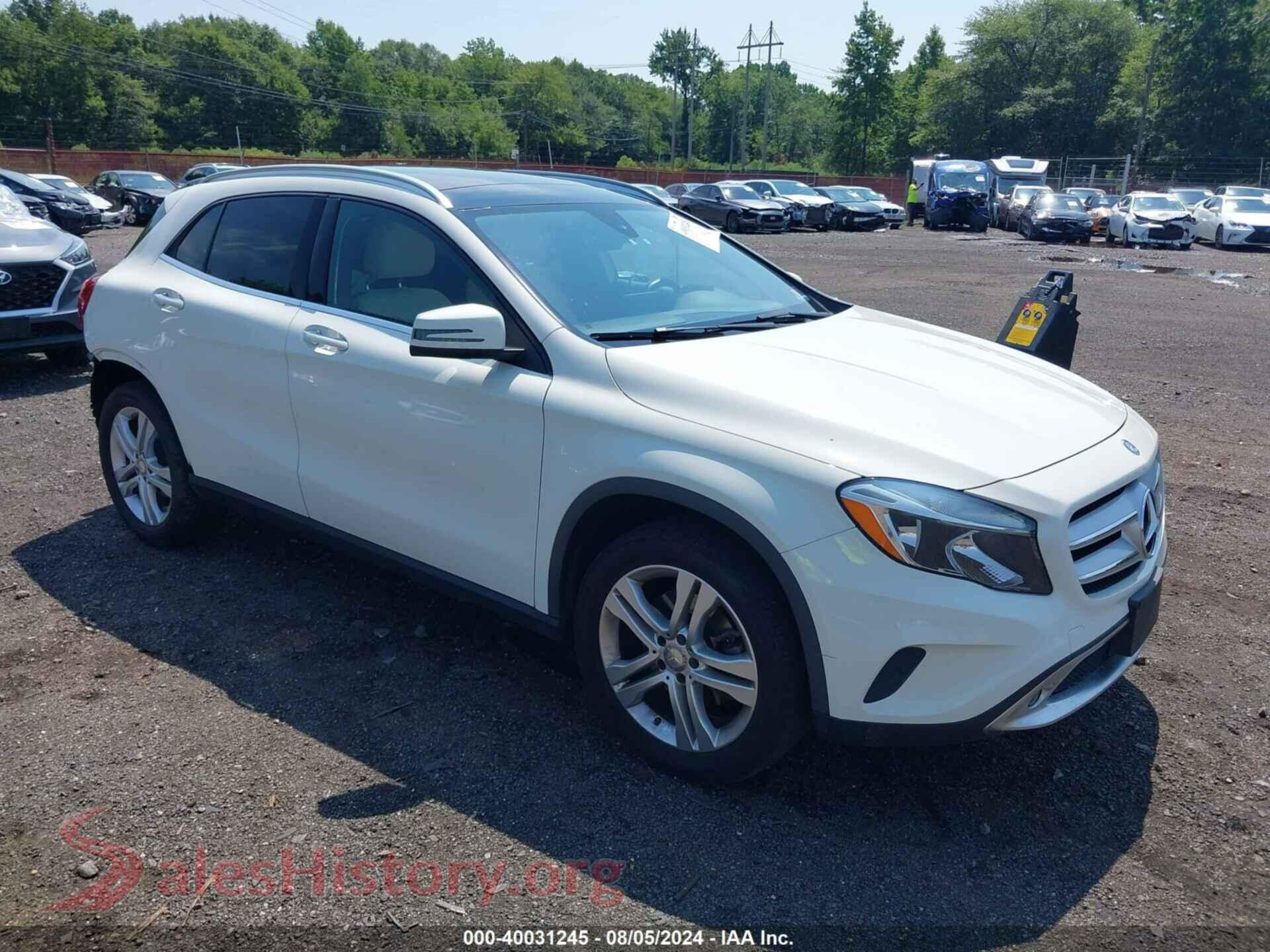 2016 MERCEDES-BENZ GLA 250 — VIN WDCTG4GB3GJ235823