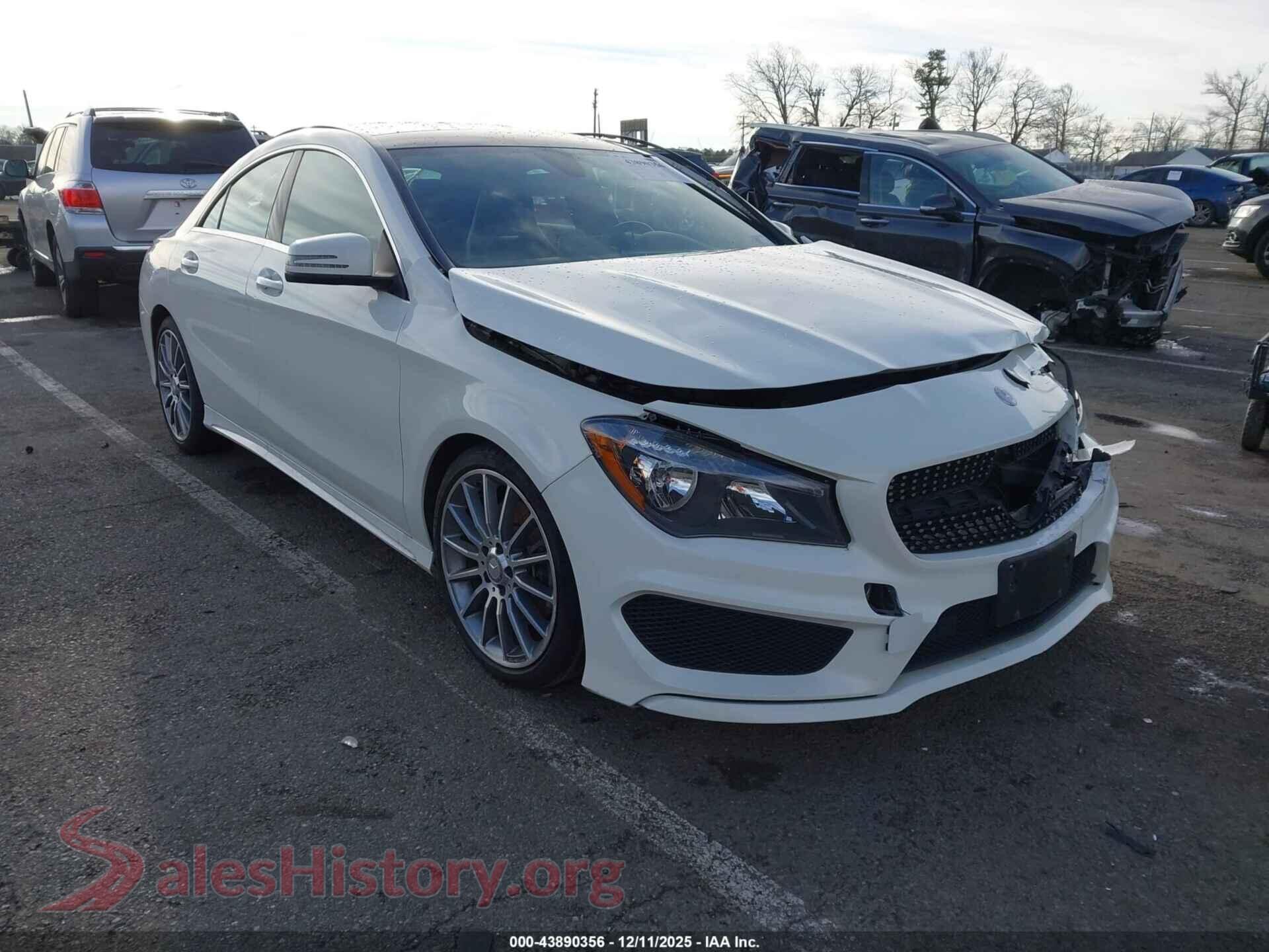 2016 MERCEDES-BENZ CLA 250 — VIN WDDSJ4GB2GN331816