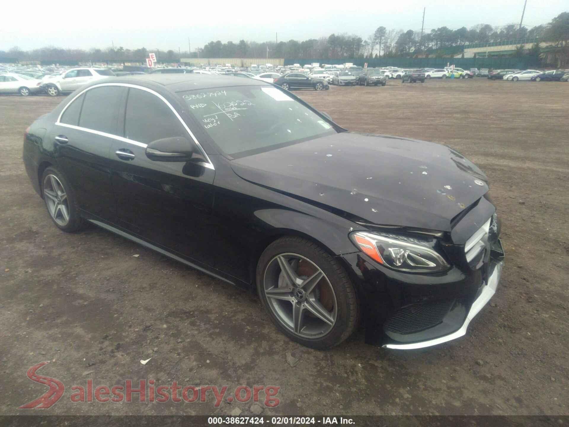 2018 MERCEDES-BENZ C 300 — VIN WDDWF4KB6JR349584